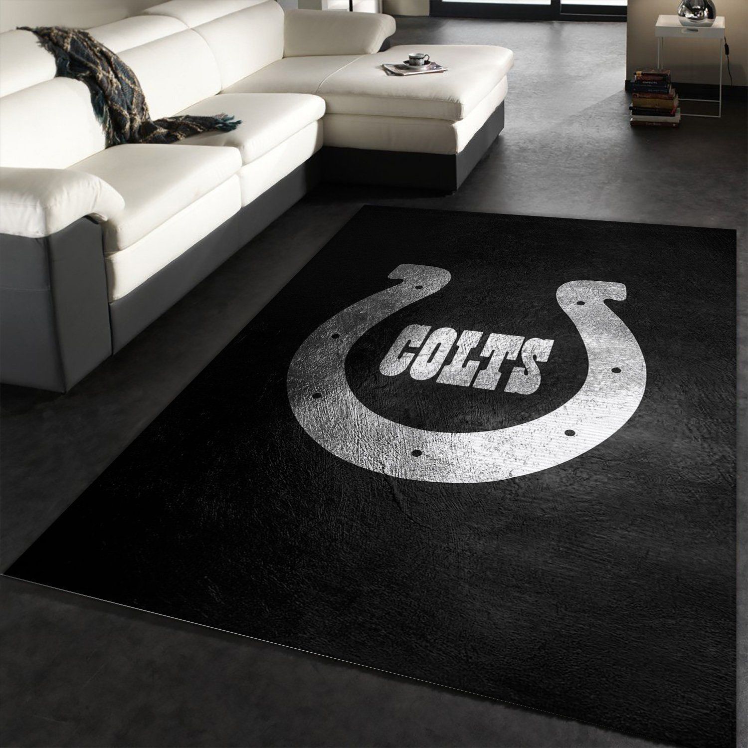 Indiana Colts Silver NFL Area Rug Carpet, Kitchen Rug, Home US Decor - Indoor Outdoor Rugs