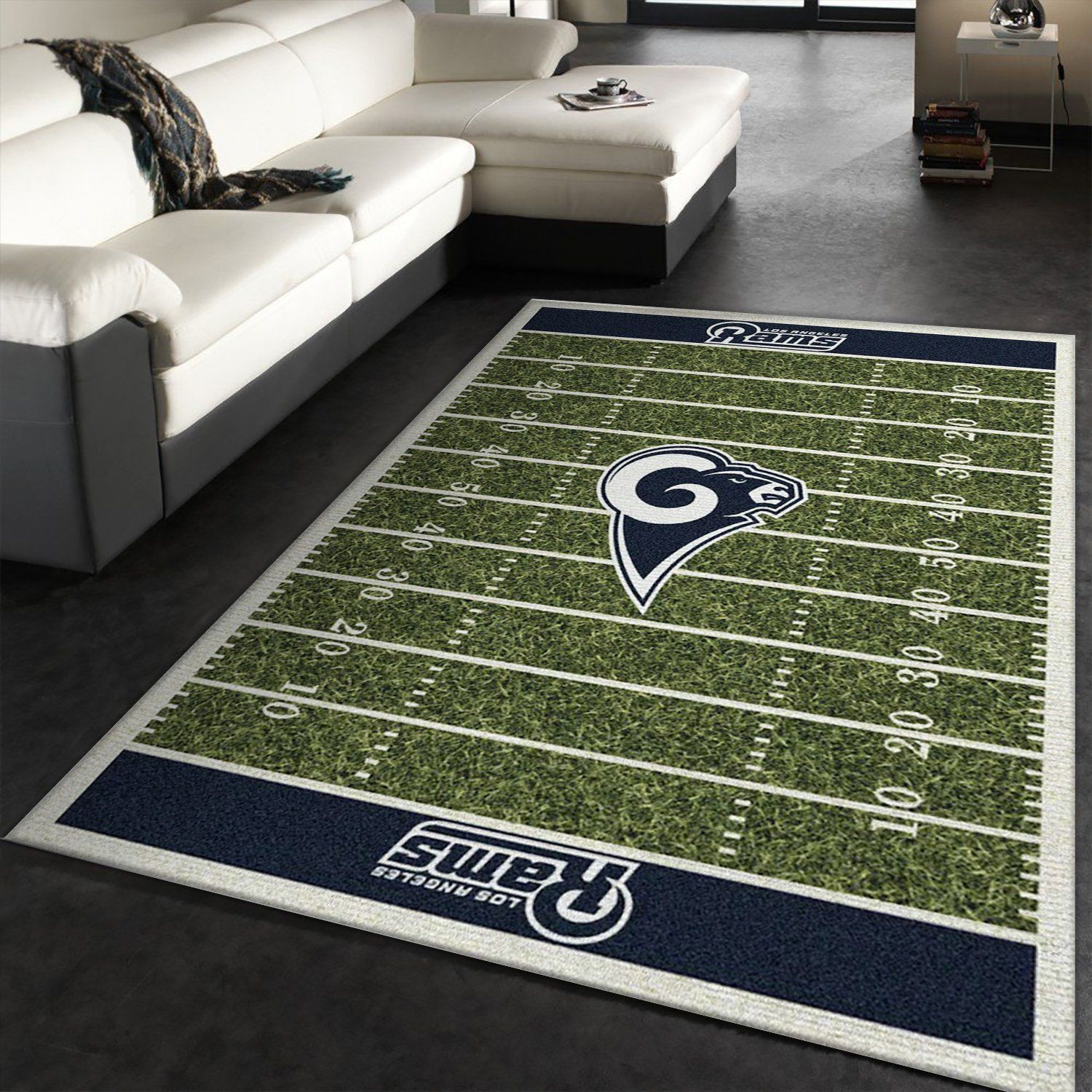 Los Angeles Rams Imperial Homefield Rug NFL Area Rug, Kitchen Rug, Family Gift US Decor - Indoor Outdoor Rugs