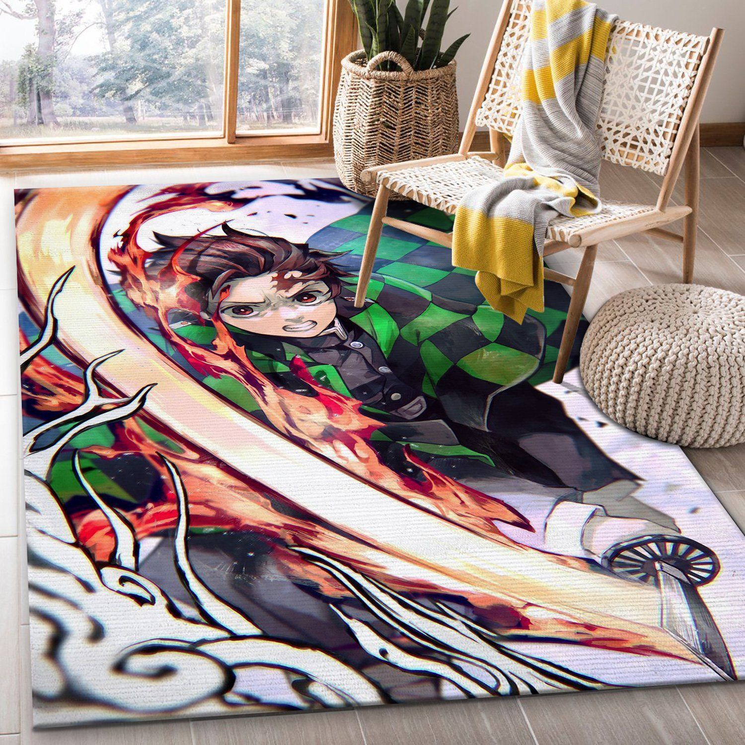 Demon slayer anime carpet rug Living Room Rugs Floor Decor - Indoor Outdoor Rugs