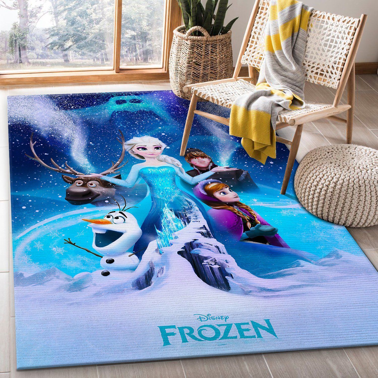 Frozen Elsa And Anna Area Rugs Living Room Carpet Christmas Gift Floor Decor The US Decor - Indoor Outdoor Rugs