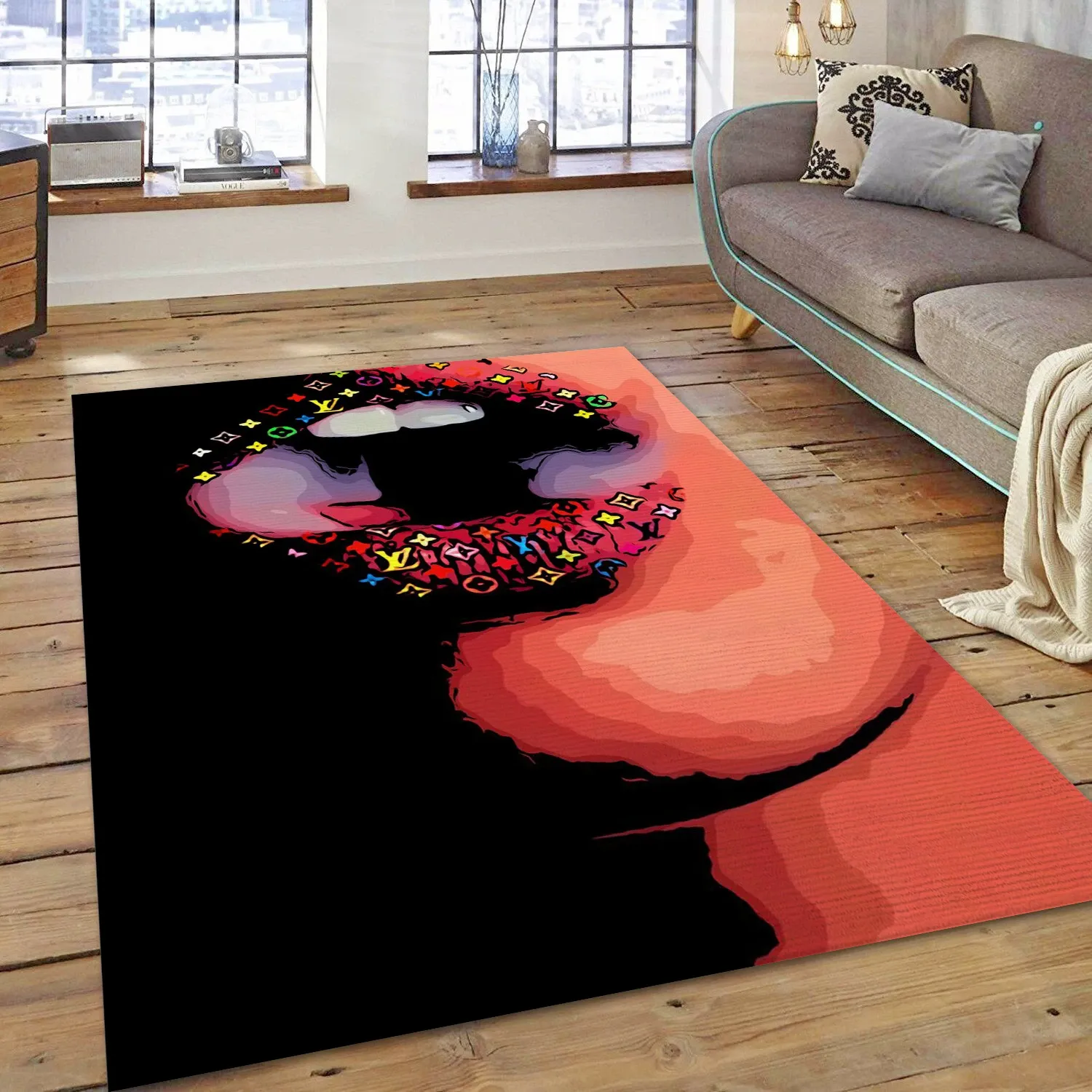 Louis Vuitton Poster Fashion Brand Area Rug, Bedroom Rug - Family US Decor - Indoor Outdoor Rugs