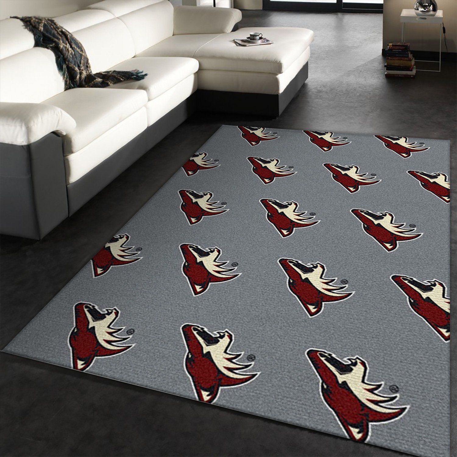 Nhl Repeat Phoenix Coyotes Team Logo Area Rug, Kitchen Rug, Home Decor Floor Decor - Indoor Outdoor Rugs