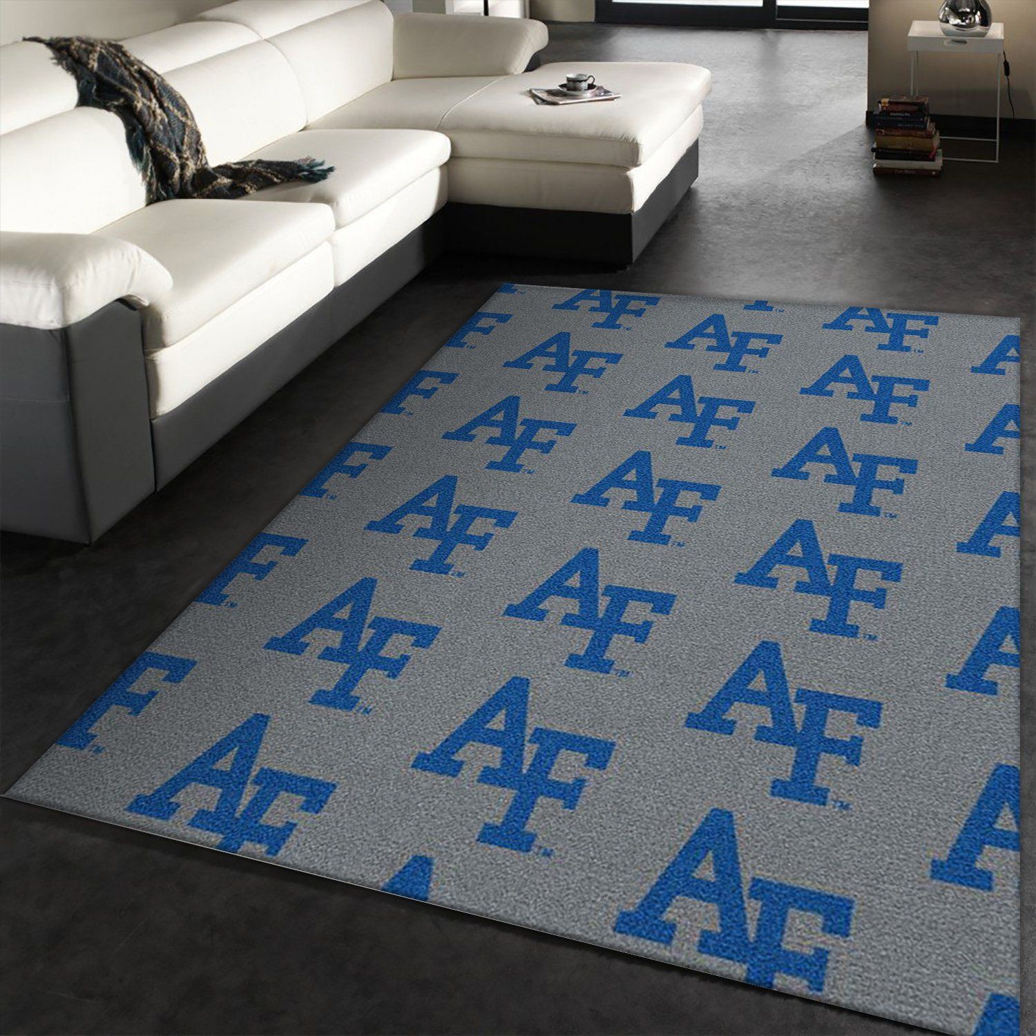 Air Force University Repeating Logo Rug NCAA Area Rug Carpet, Bedroom Rug, Christmas Gift US Decor - Indoor Outdoor Rugs