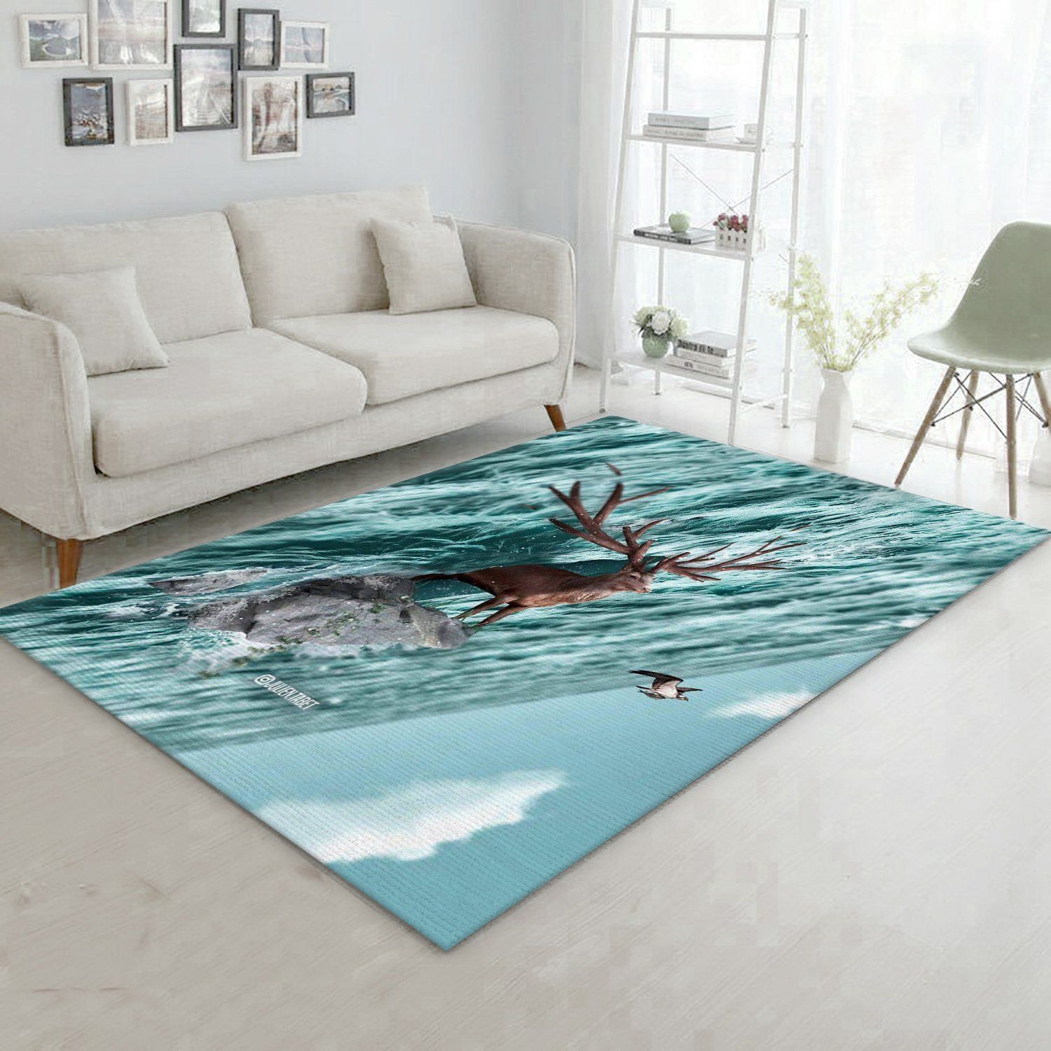 Deer Ver2 Rug Bedroom Rug US Gift Decor - Indoor Outdoor Rugs