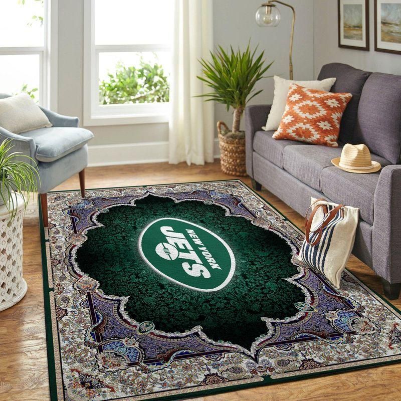 New York Jets Nfl Rug Room Carpet Sport Custom Area Floor Home Decor - Indoor Outdoor Rugs