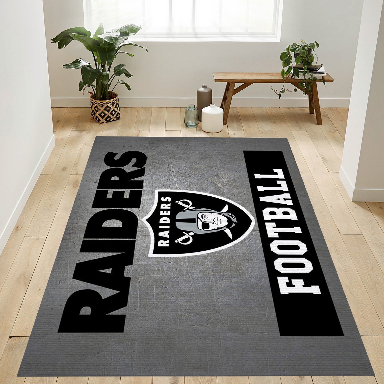 Raiders Football Banner Nfl Logo Area Rug For Gift Living Room Rug Home US Decor - Indoor Outdoor Rugs