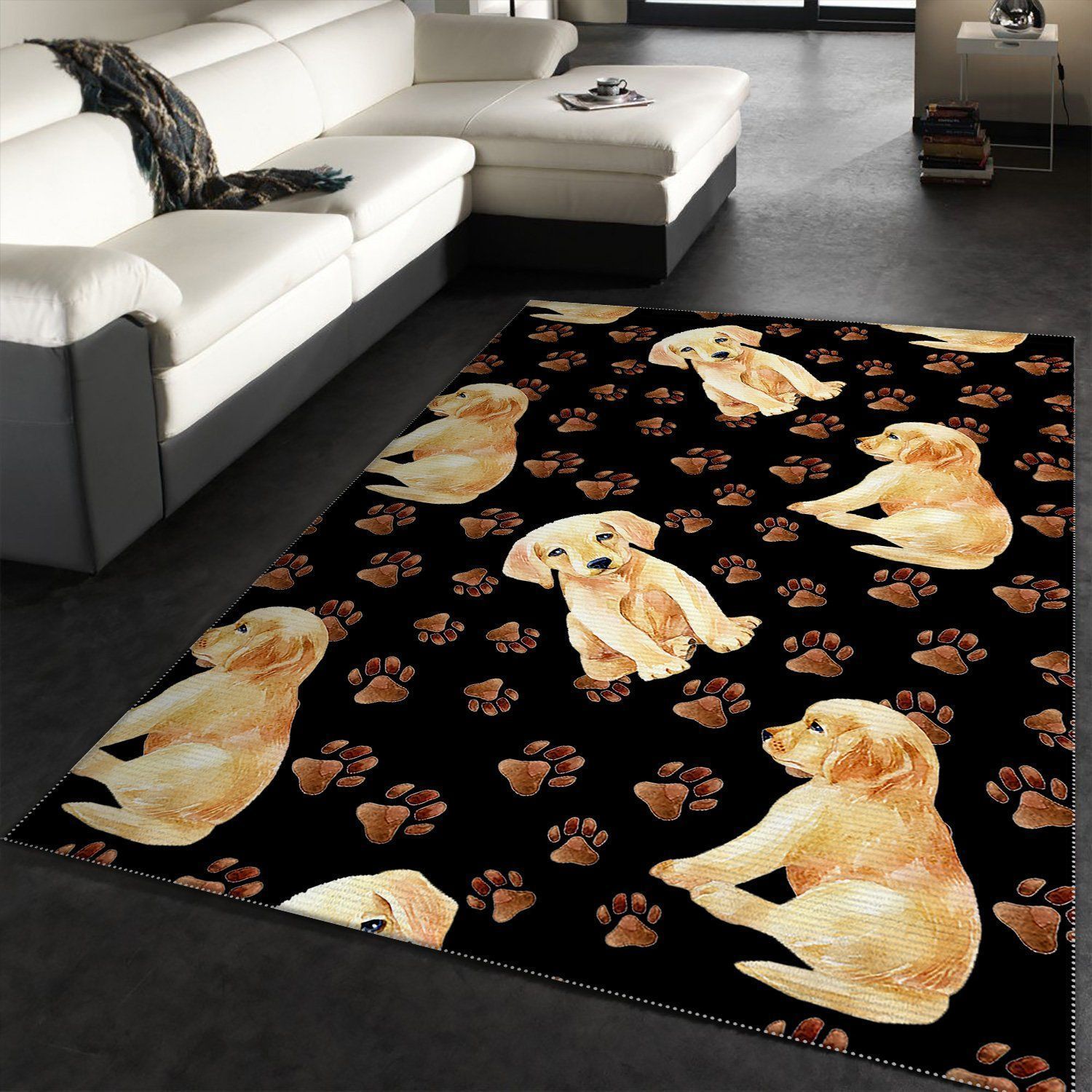 Labrador Dog Pattern Print Area Rug Modern Rugs - Indoor Outdoor Rugs