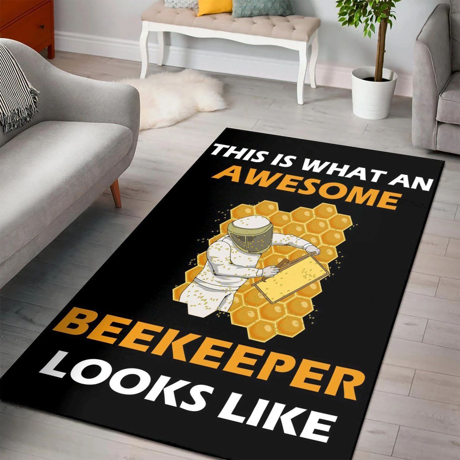 Awesome Beekeeper Living Room Area Rug, Room Rugs, Floor Decor Home Decor - Indoor Outdoor Rugs