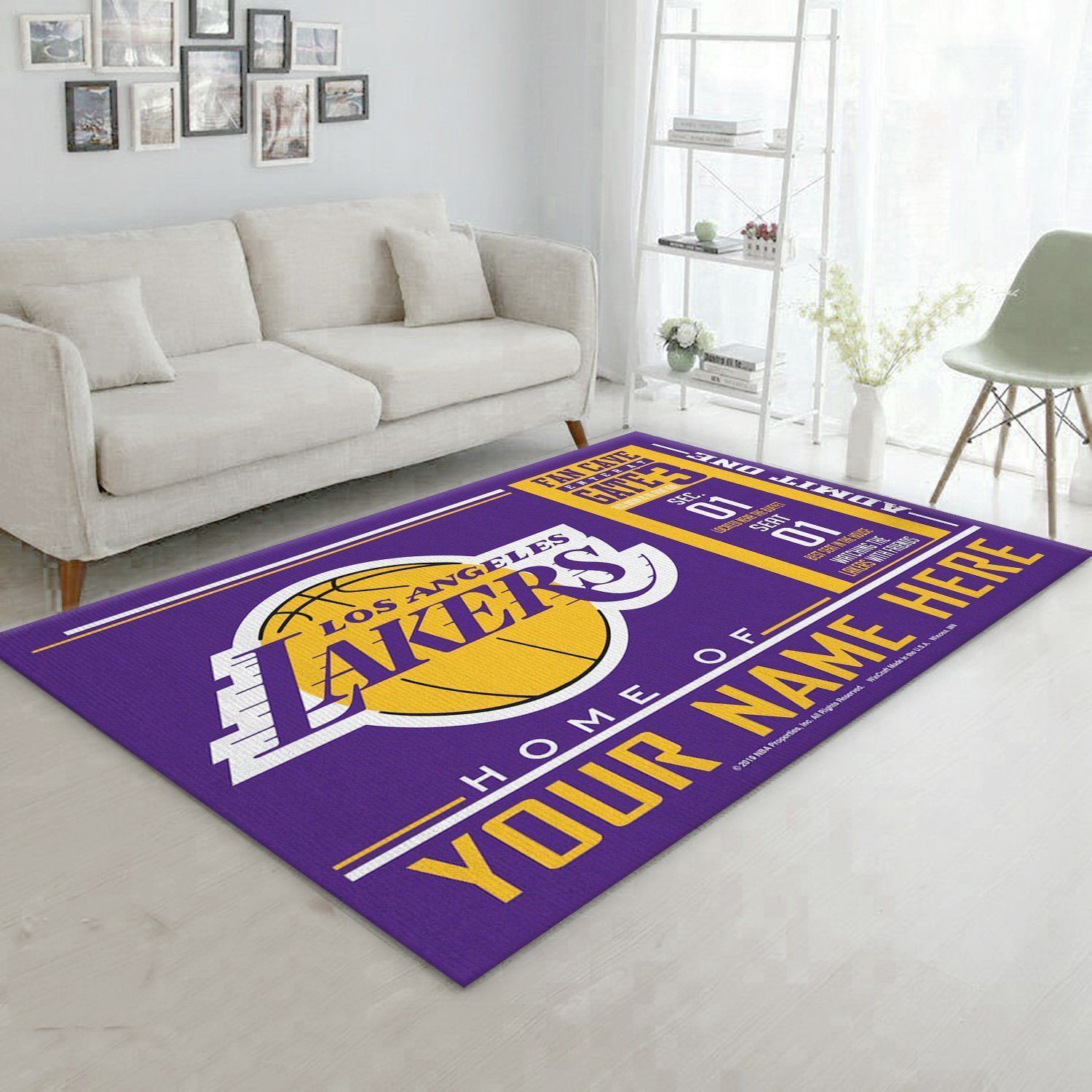 Customizable Los Angeles Lakers Wincraft Personalized NBA Area Rug For Christmas Living Room Rug US Gift Decor - Indoor Outdoor Rugs