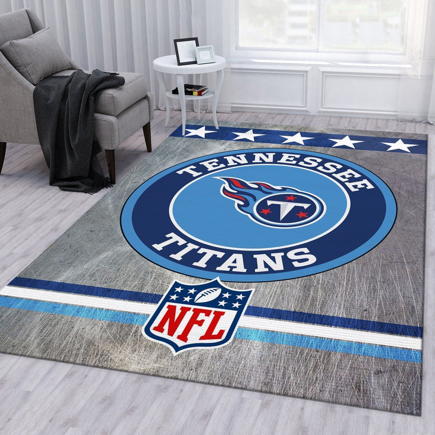 Tennessee Titans Circle Nfl Rug Bedroom Rug Home US Decor - Indoor Outdoor Rugs