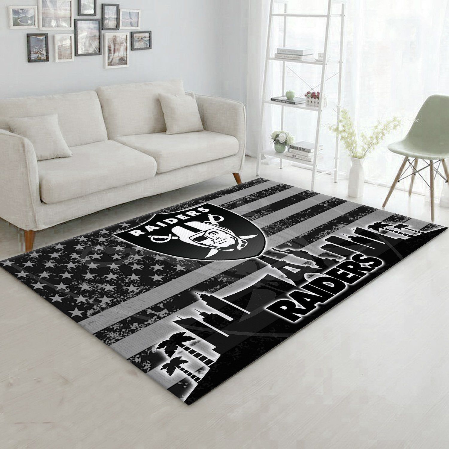 Las Vegas Raiders Area Rug Carpet Room Area Rug Carpet Area Rug Floor Decor Home Decor - Indoor Outdoor Rugs