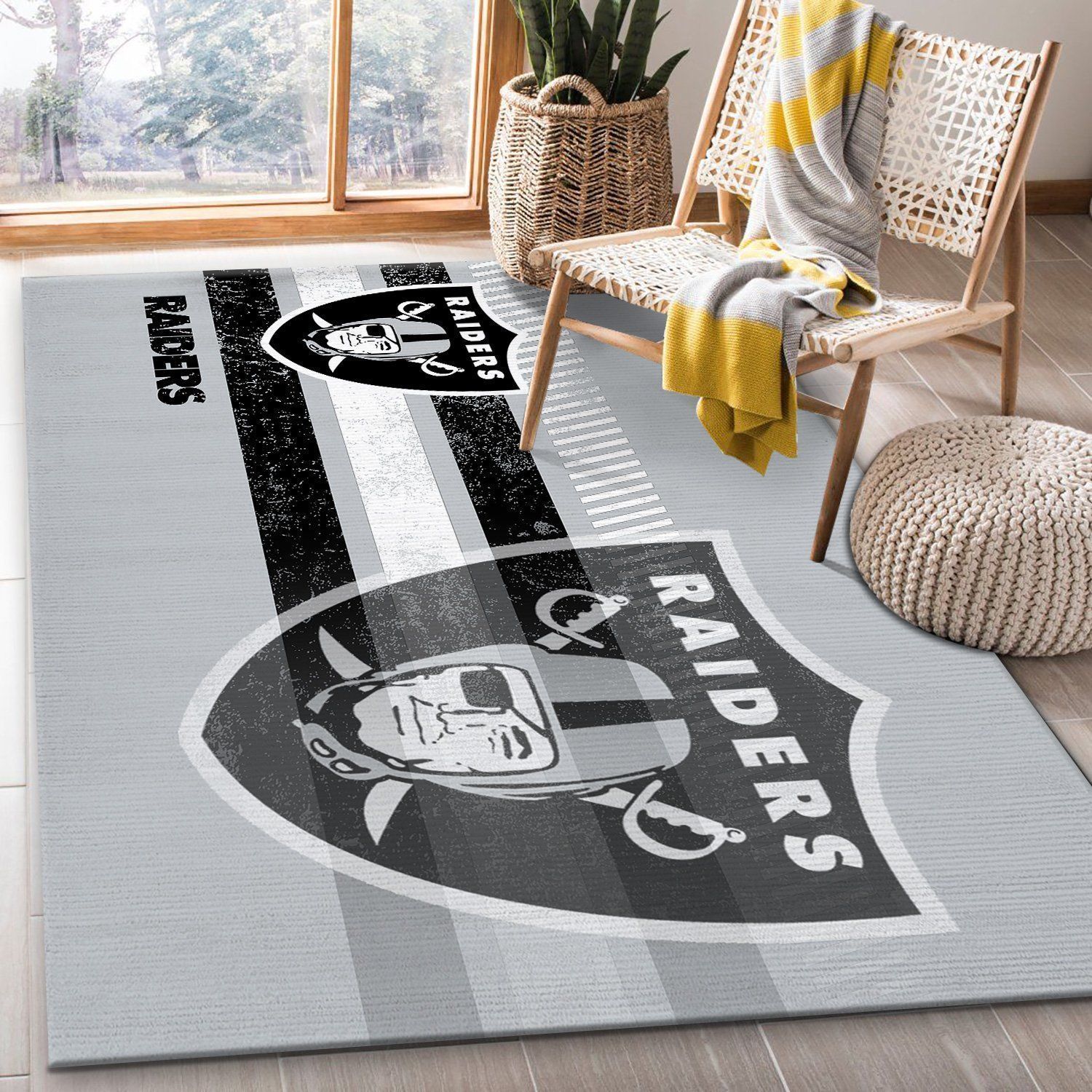 Oakland Raiders NFL Team Logo Area Rugs Living Room Carpet Floor Decor The US Decor - Indoor Outdoor Rugs