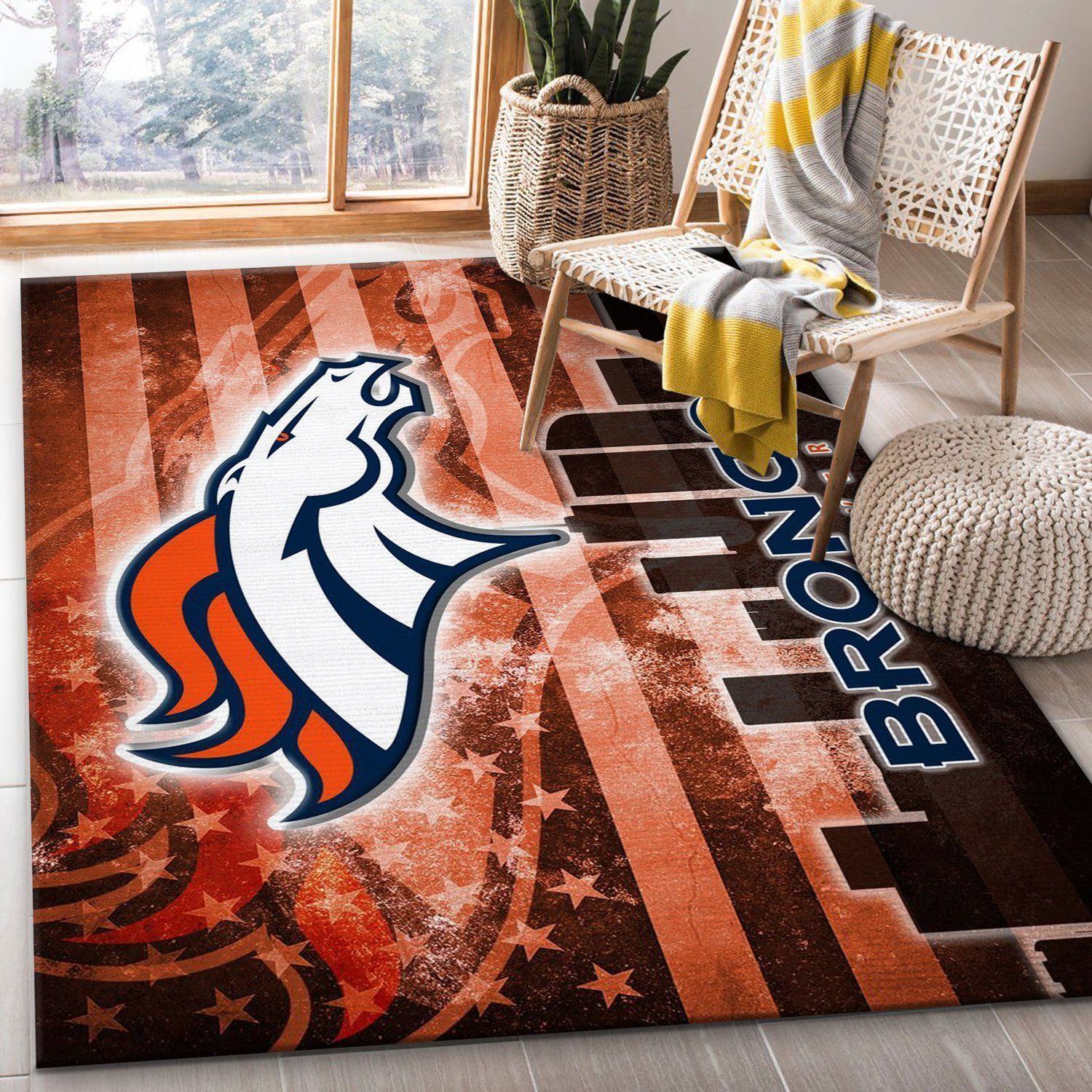 Denver Broncos Nfl Area Rug For Christmas Bedroom Rug Home US Decor - Indoor Outdoor Rugs