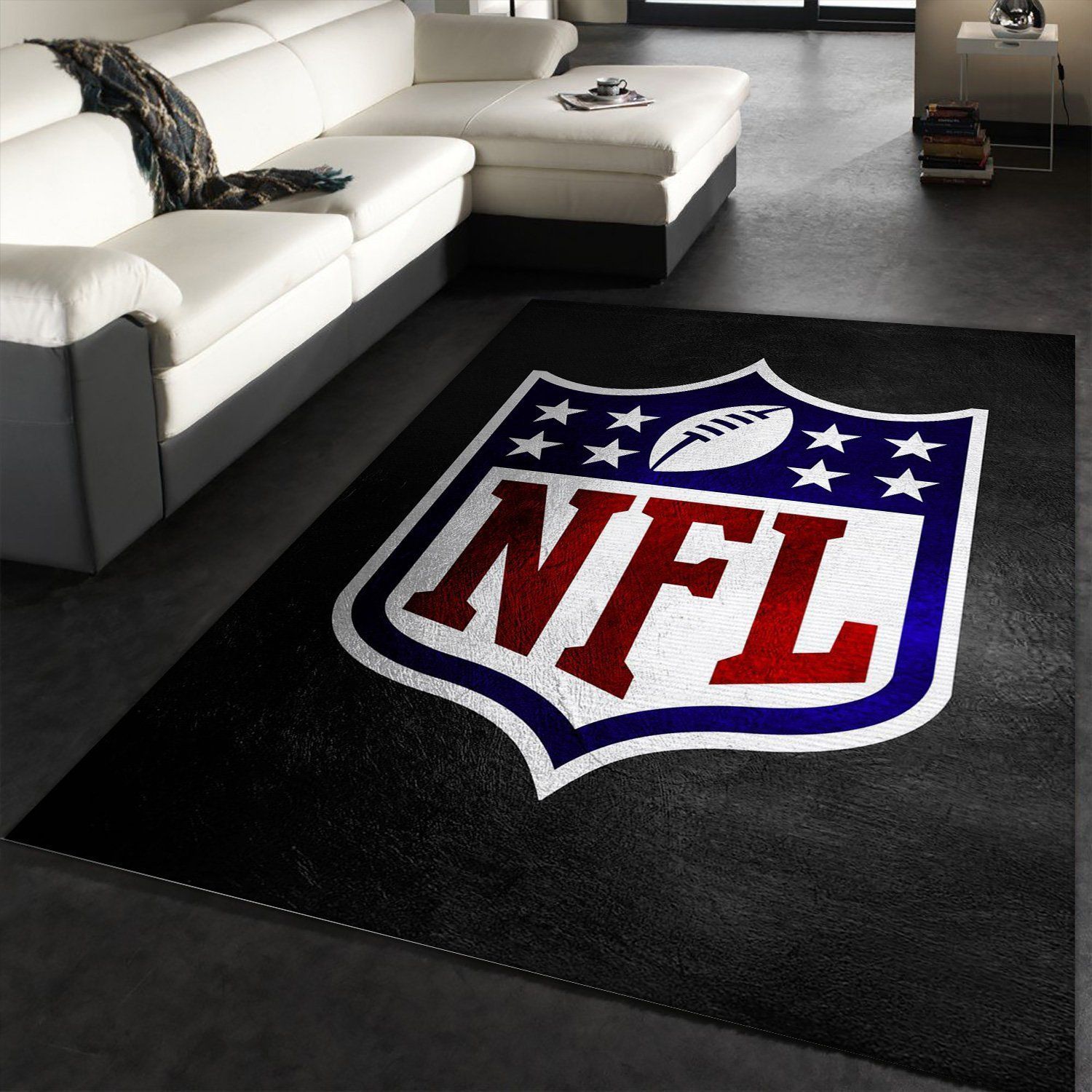 Nfl Black NFL Area Rug For Christmas, Kitchen Rug, Christmas Gift US Decor - Indoor Outdoor Rugs