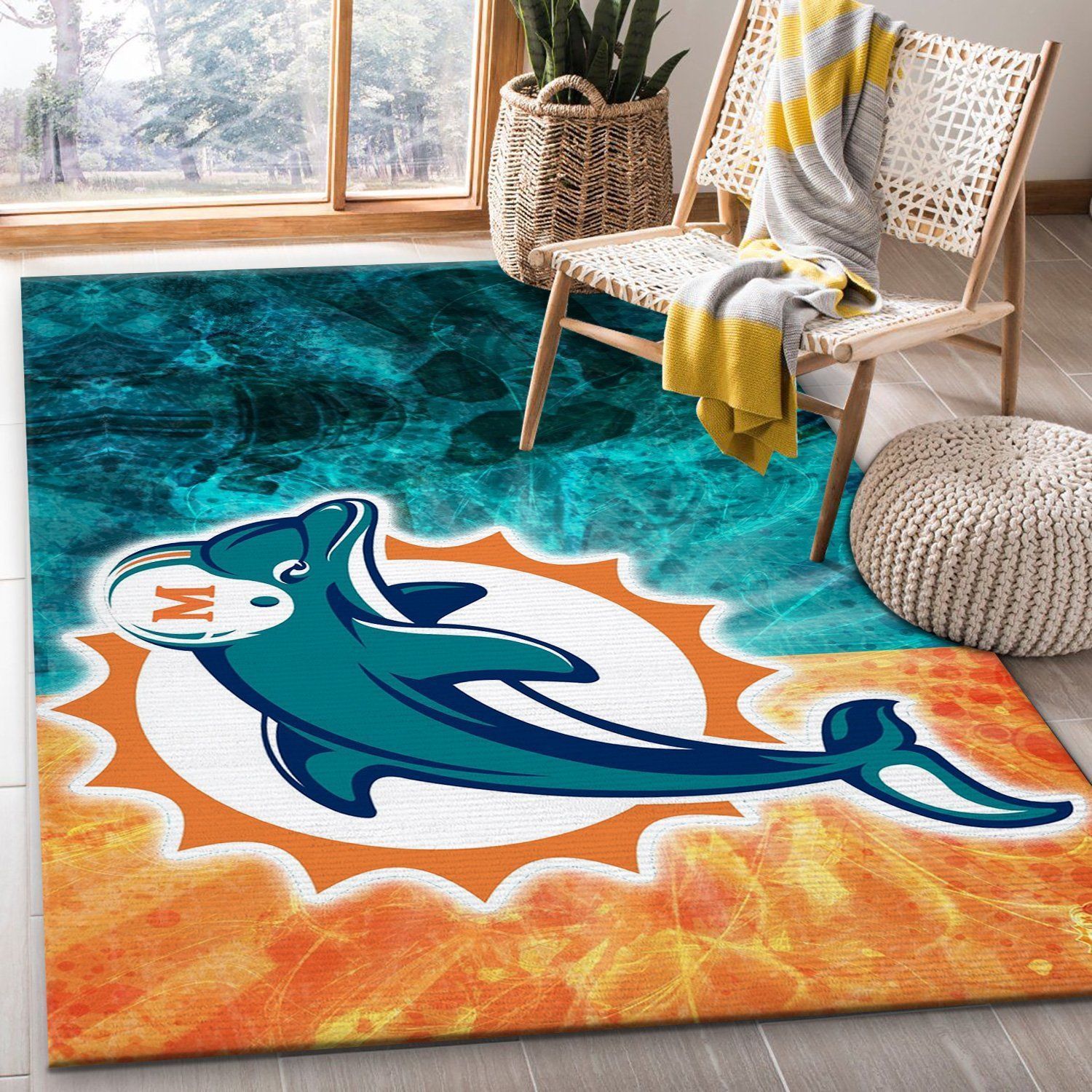 Miami Dolphins Area Rug NFL Football Floor Decor 1910074 - Indoor Outdoor Rugs