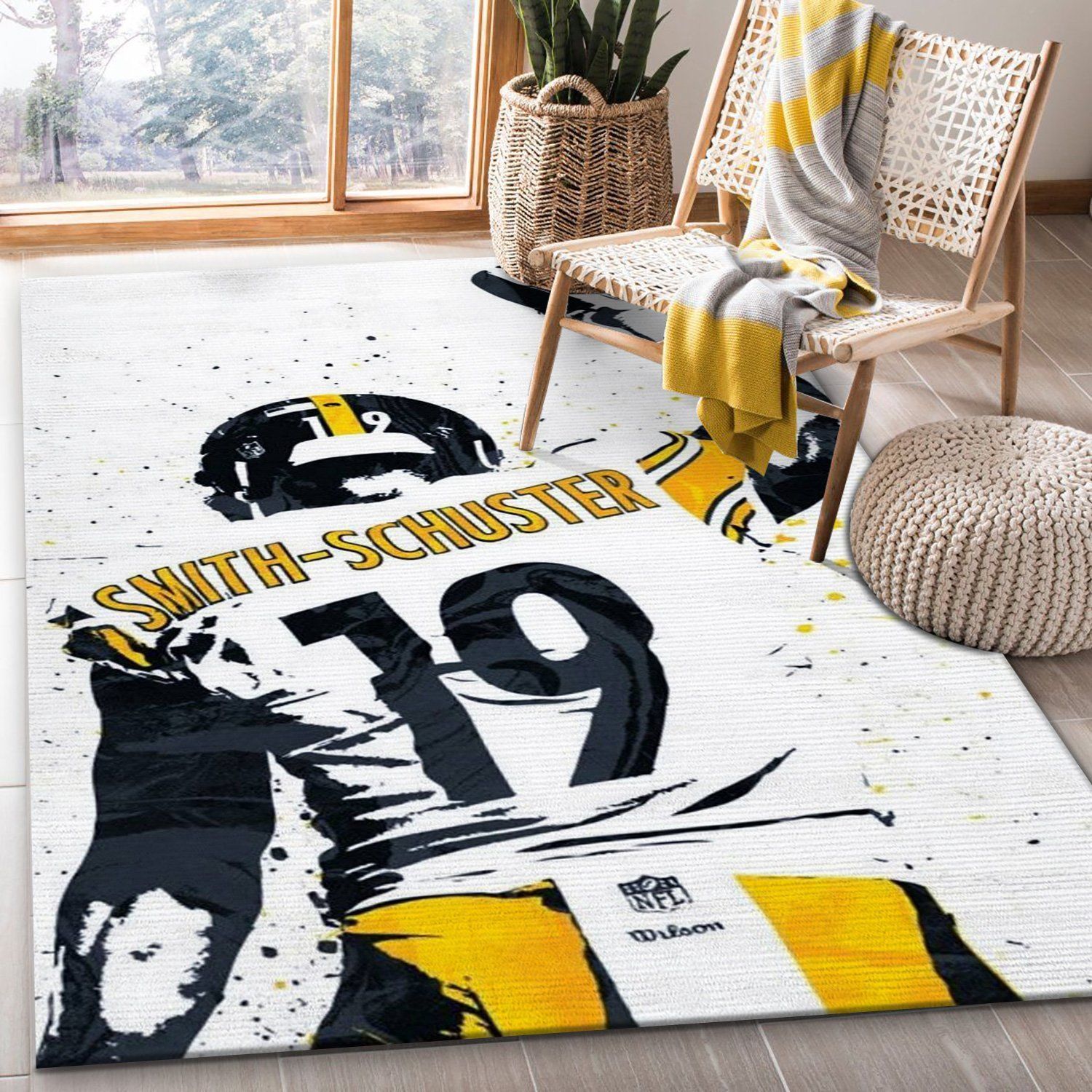 Pittsburgh Steelers Juju Smith Schuster Nfl Area Rug For Gift Living Room Rug US Gift Decor - Indoor Outdoor Rugs