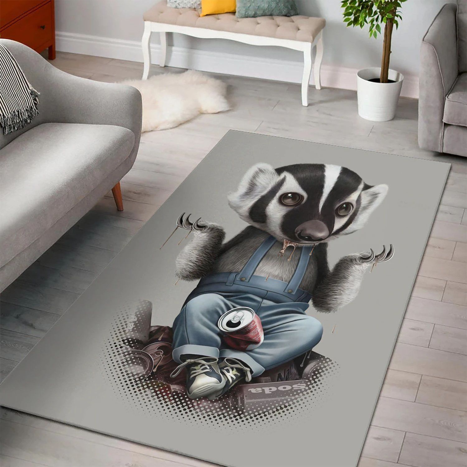 Badger Takes All Area Rug , Room Rugs, Floor Decor Home Decor - Indoor Outdoor Rugs