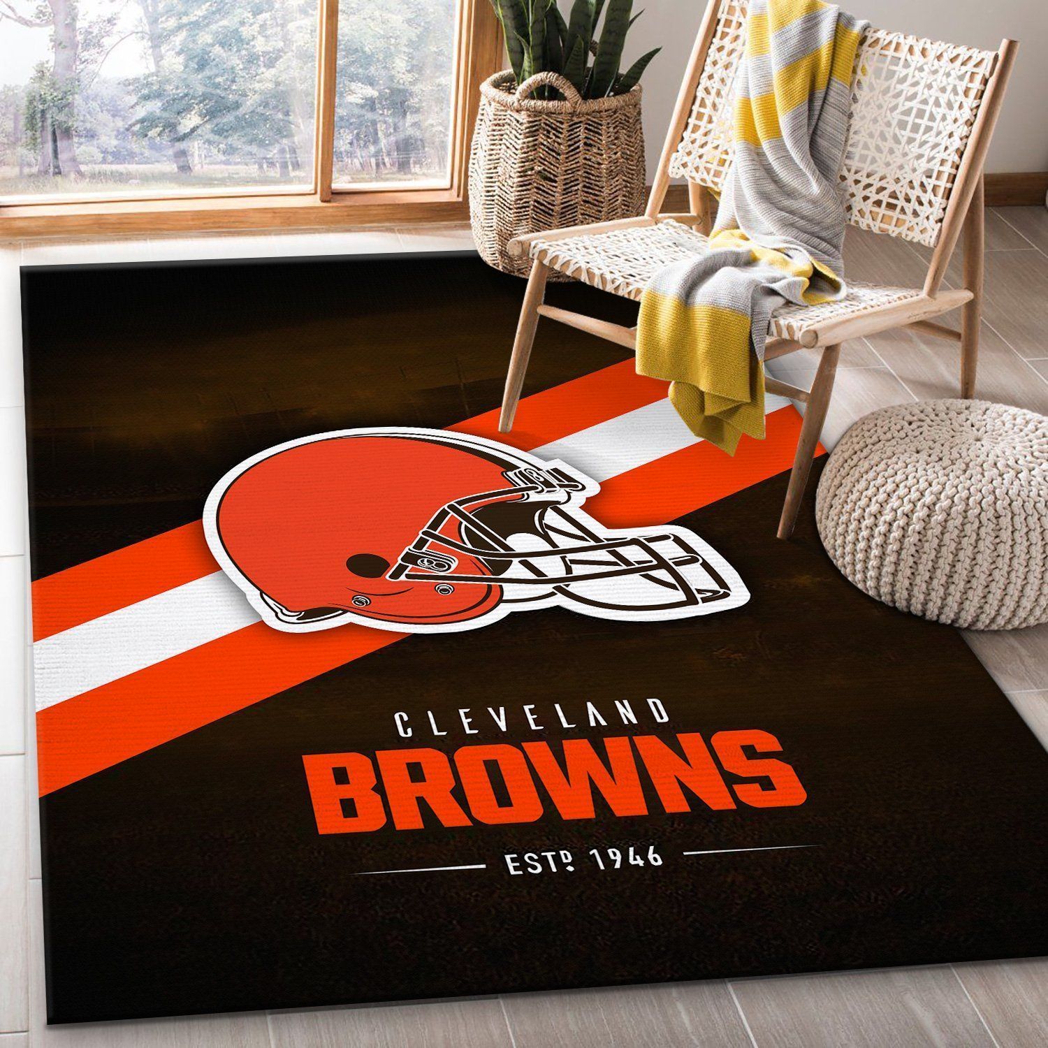 Cleveland Browns Area Rug Nfl Football Floor Decor 1910071 - Indoor Outdoor Rugs