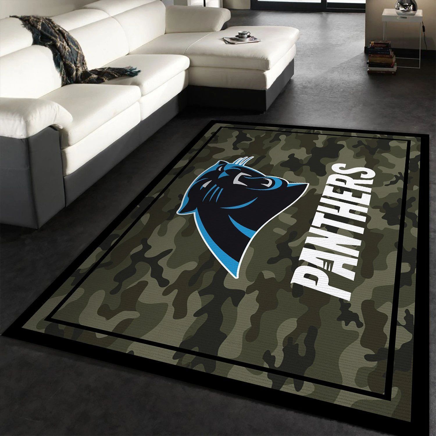 Carolina Panthers Nfl Team Logo Camo Style Nice Gift Home Decor Area Rug Rugs For Living Room - Indoor Outdoor Rugs