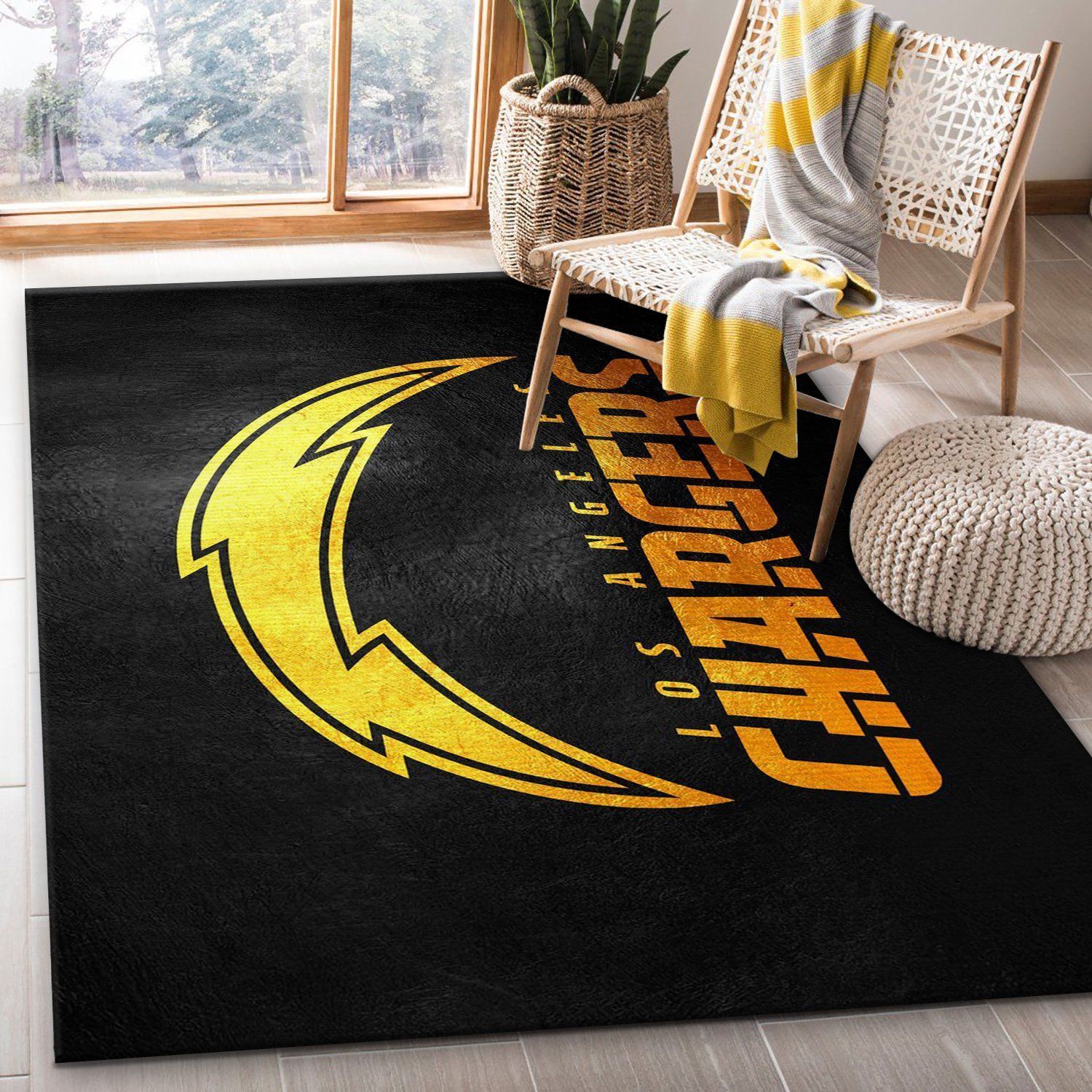 Los Angeles Chargers NFL Area Rug Carpet, Bedroom, Family Gift US Decor - Indoor Outdoor Rugs