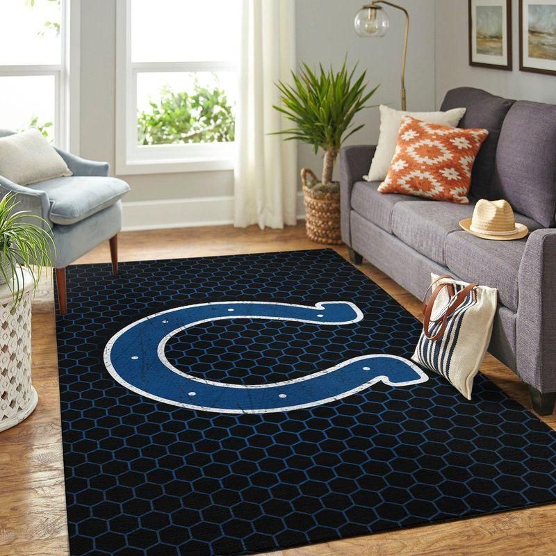 Indianapolis Colts Nfl Rug Room Carpet Sport Custom Area Floor Home Decor V4 - Indoor Outdoor Rugs