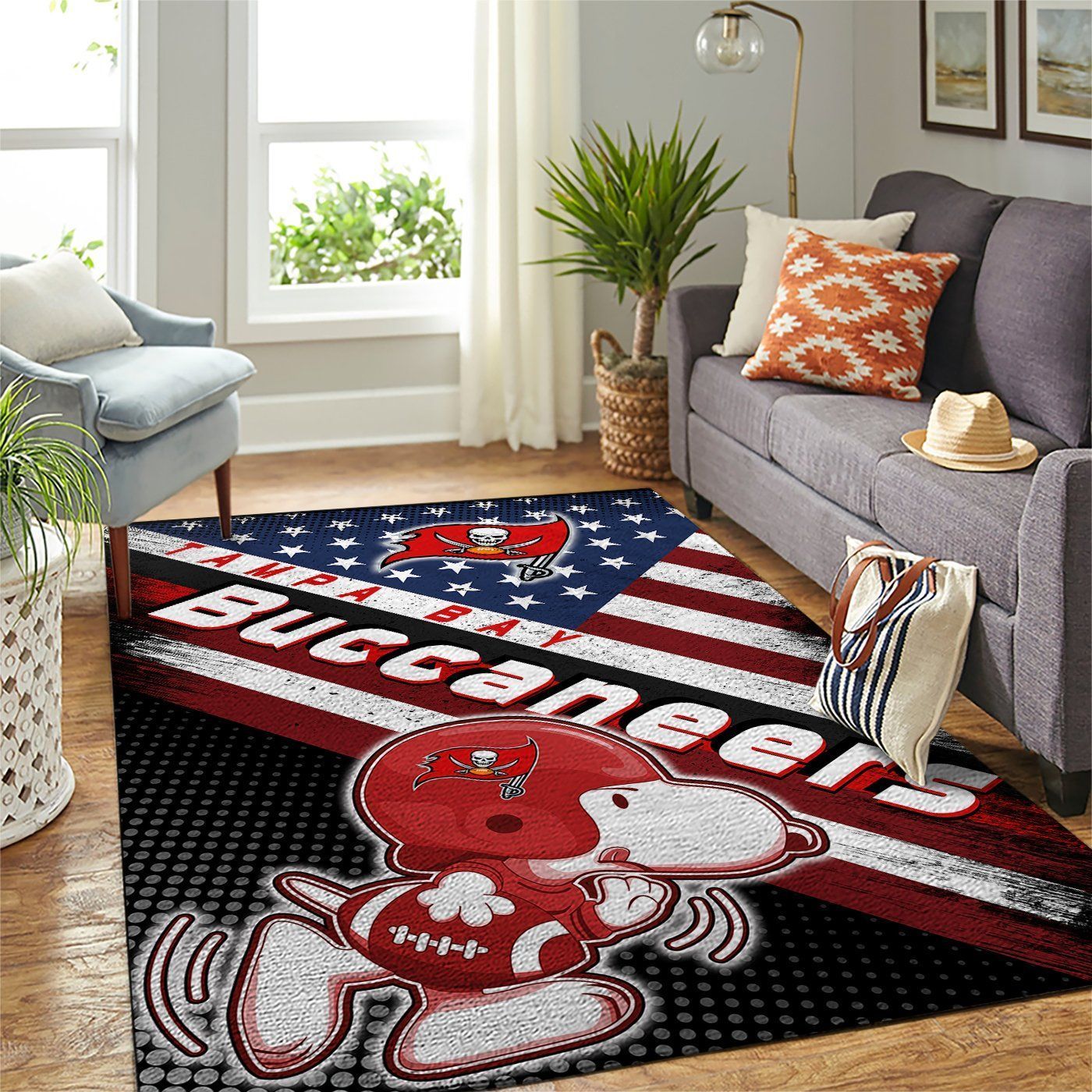 Tampa Bay Buccaneers Nfl Team Logo Snoopy Us Style Nice Gift Home Decor Rectangle Area Rug - Indoor Outdoor Rugs