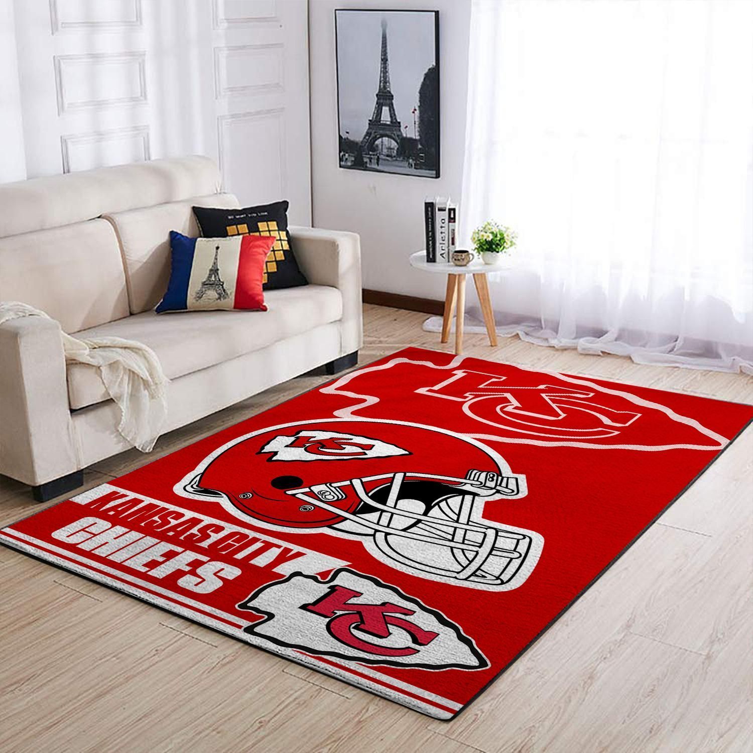 Kansas City Chiefs Nfl Team Logo Helmet Nice Gift Home Decor Rectangle Area Rug - Indoor Outdoor Rugs