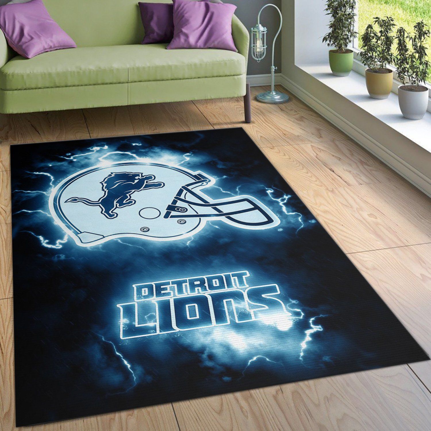 Detroit Lions NFL Area Rug Living Room Rug Home Decor Floor Decor - Indoor Outdoor Rugs