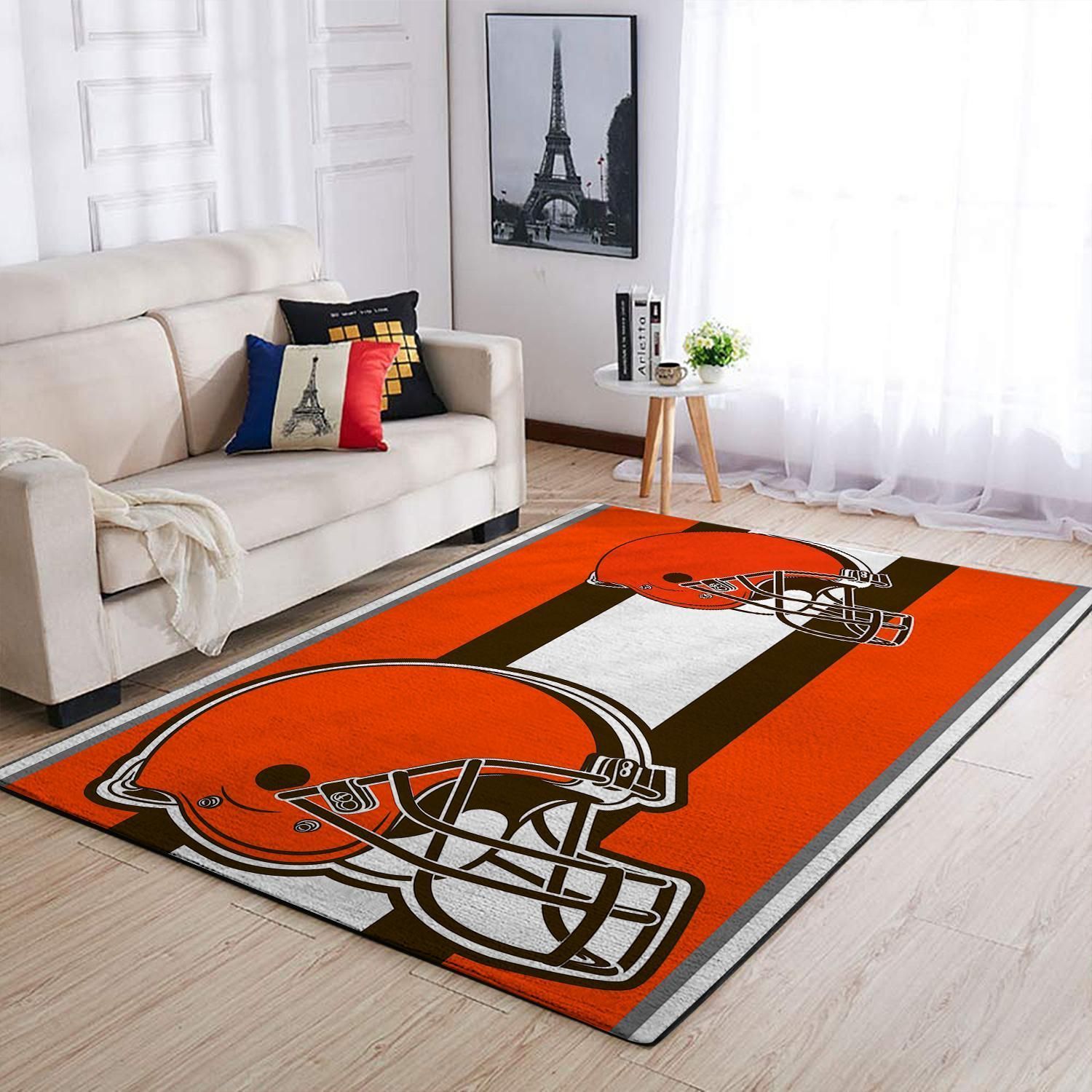 Cleveland Browns Nfl Team Logo Helmet Nice Gift Home Decor Rectangle Area Rug - Indoor Outdoor Rugs