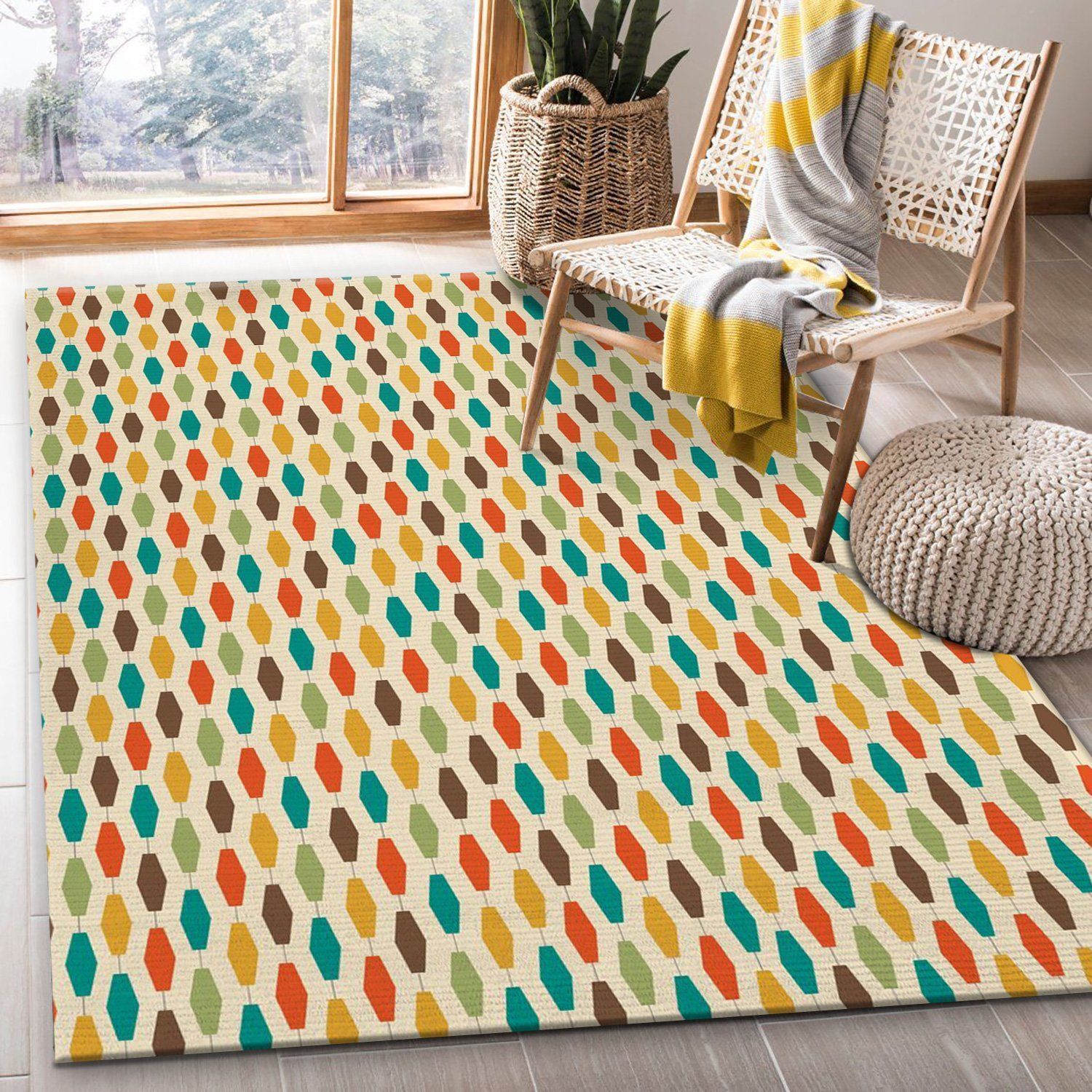 Midcentury Pattern 12 Area Rug, Gift for fans, US Gift Decor - Indoor Outdoor Rugs