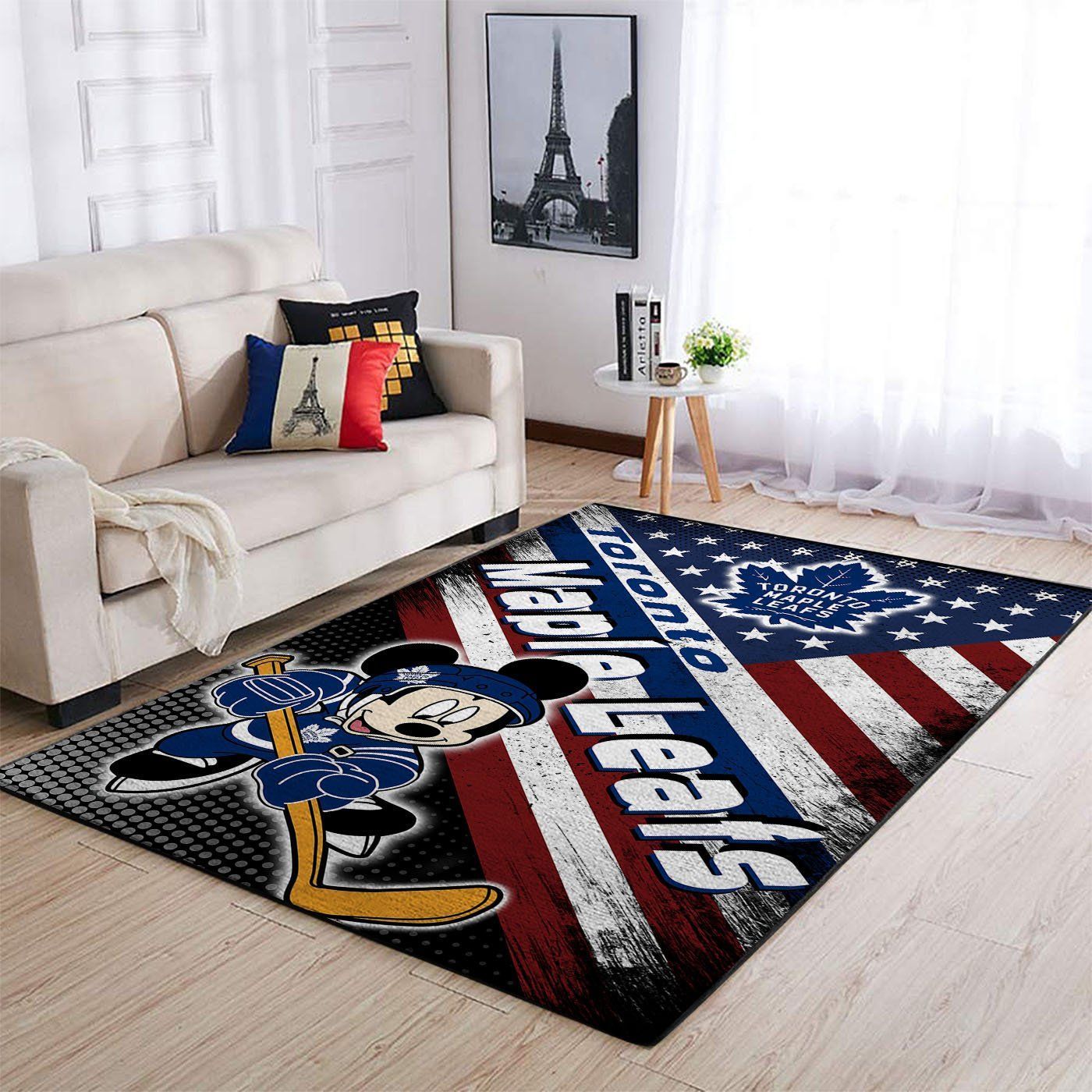 Toronto Maple Leafs Nhl Team Logo Mickey Us Style Nice Gift Home Decor Rectangle Area Rug - Indoor Outdoor Rugs