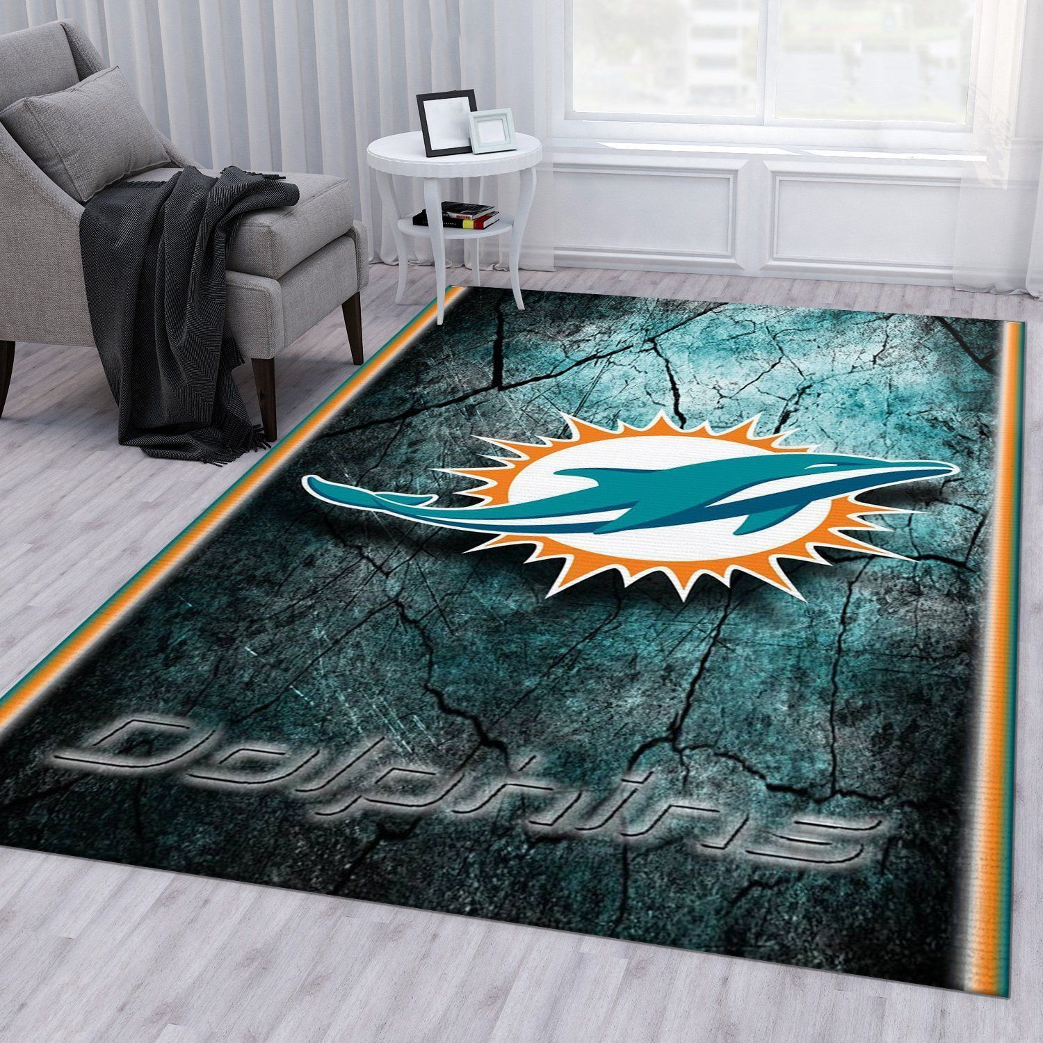 Miami Edge Galaxy NFL Noel Gift Rug Living Room Rug Home Decor Floor Decor - Indoor Outdoor Rugs