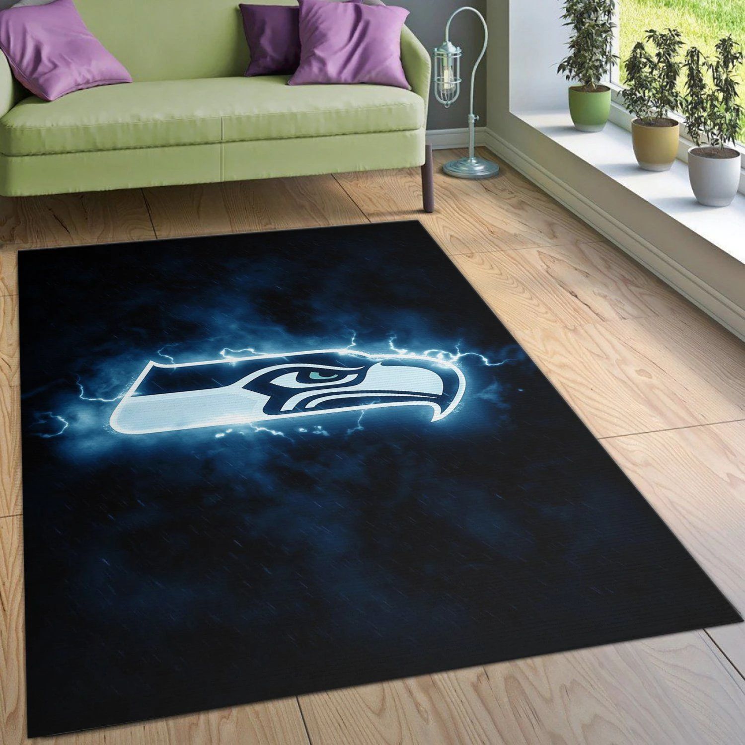 Seattle Seahawks Nfl Area Rug For Christmas Bedroom Rug Christmas Gift US Decor - Indoor Outdoor Rugs