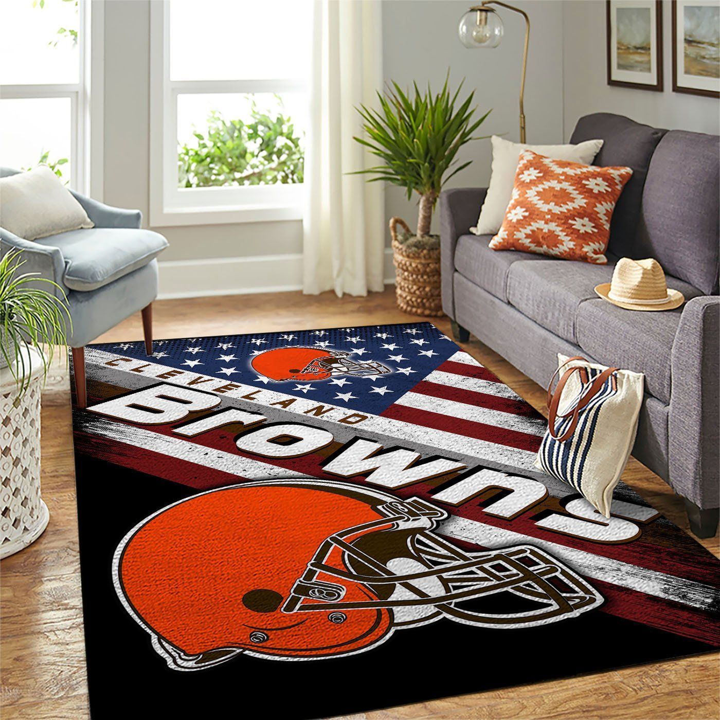 Cleveland Browns Nfl Team Logo American Style Nice Gift Home Decor Rectangle Area Rug Rugs For Living Room - Indoor Outdoor Rugs