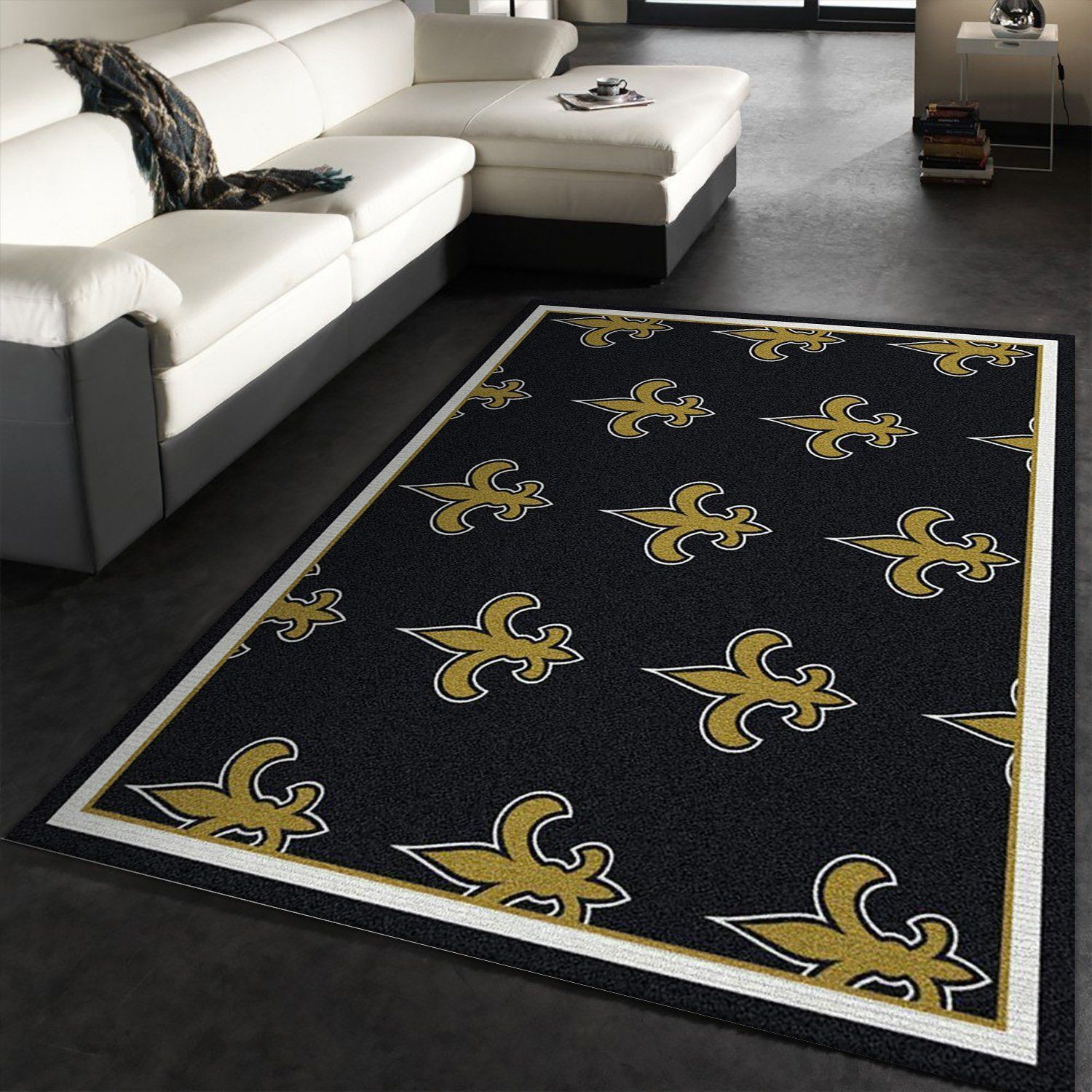 New Orleans Saints Repeat Rug Nfl Team Area Rug Carpet, Bedroom Rug, Home US Decor - Indoor Outdoor Rugs