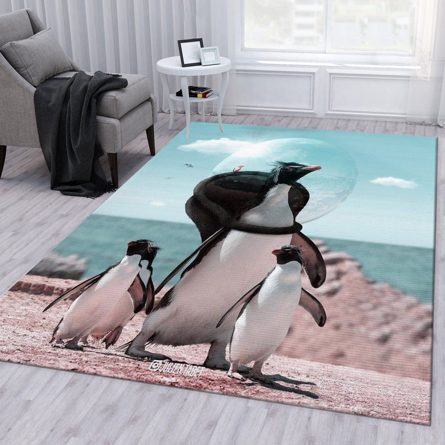 Penguins Area Rug For Christmas Living Room Rug Home Decor Floor Decor - Indoor Outdoor Rugs