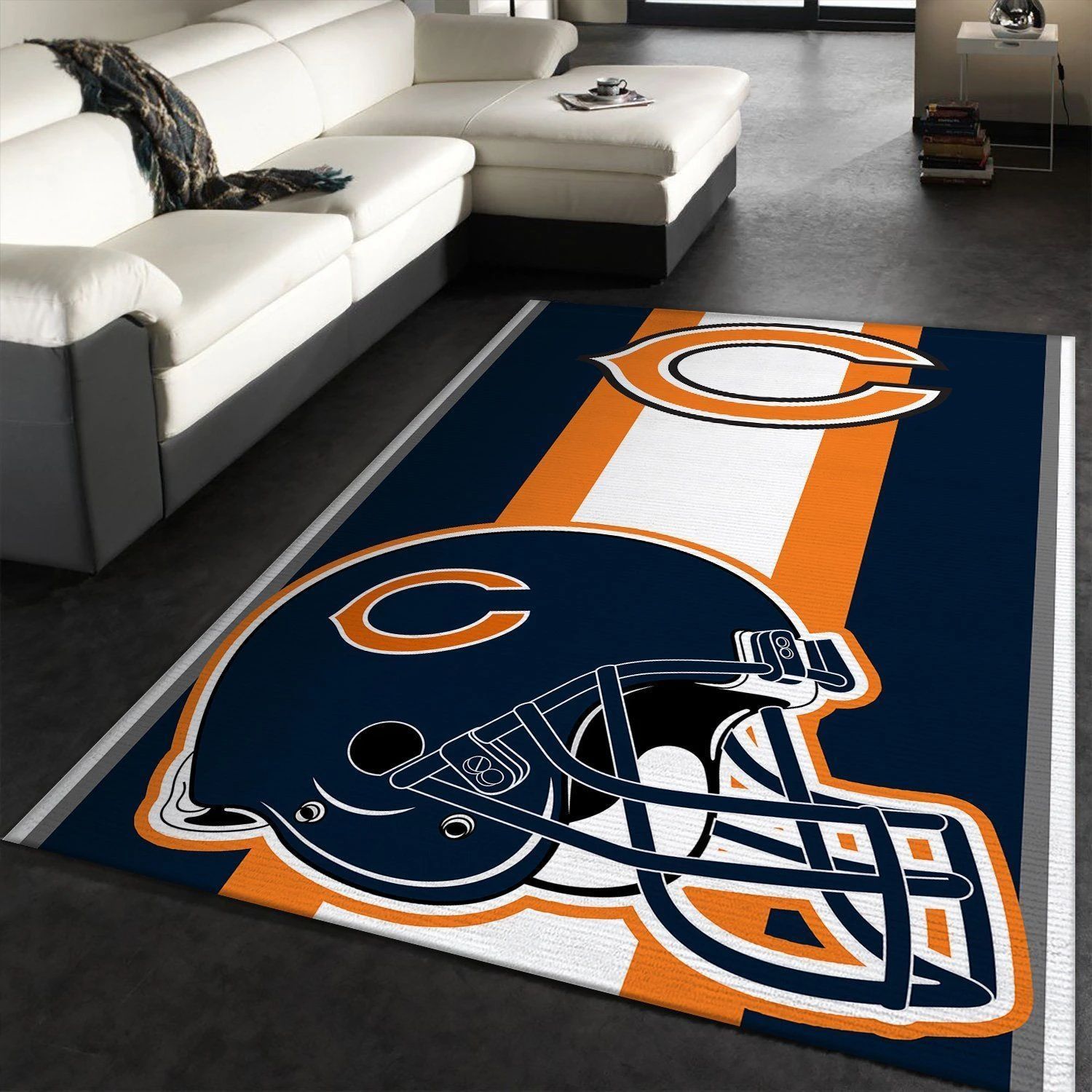 Chicago Bears Nfl Team Logo Helmet Rug Room Carpet Custom Area Floor Home Decor03 - Indoor Outdoor Rugs