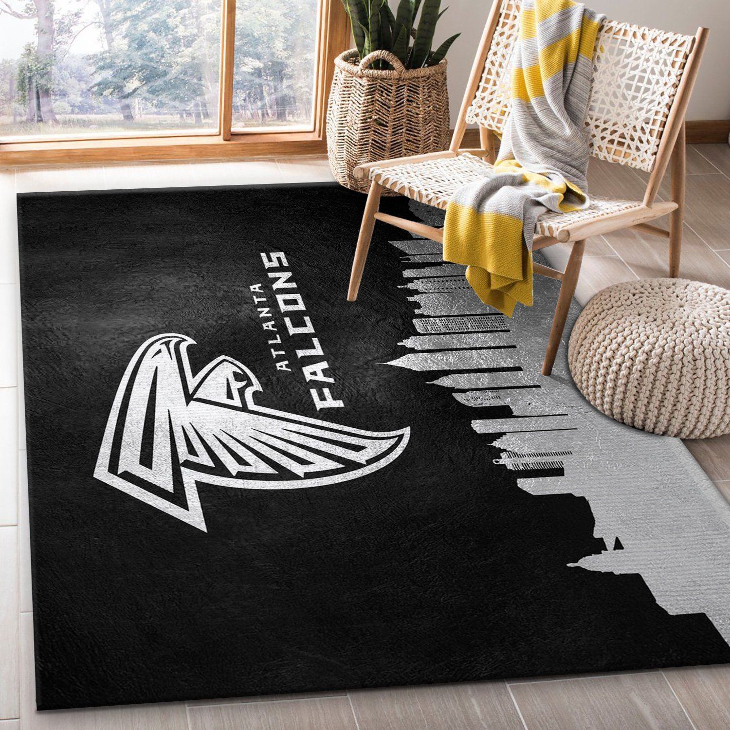 Atlanta Falcons Skyline NFL Area Rug, Living Room Rug, Home US Decor - Indoor Outdoor Rugs