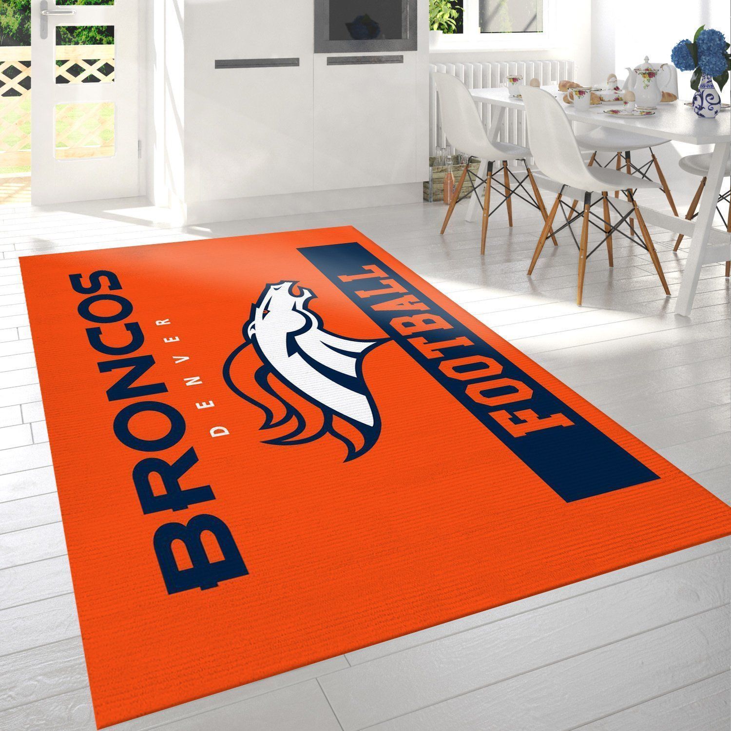 Denver Broncos Football Nfl Area Rug Bedroom Rug Home US Decor - Indoor Outdoor Rugs