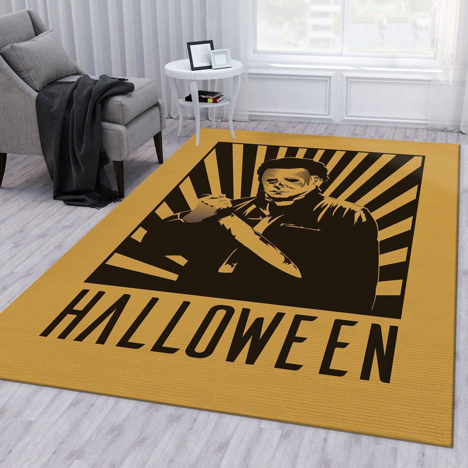 Halloween Gold Rug Living Room Rug Home Decor Floor Decor - Indoor Outdoor Rugs