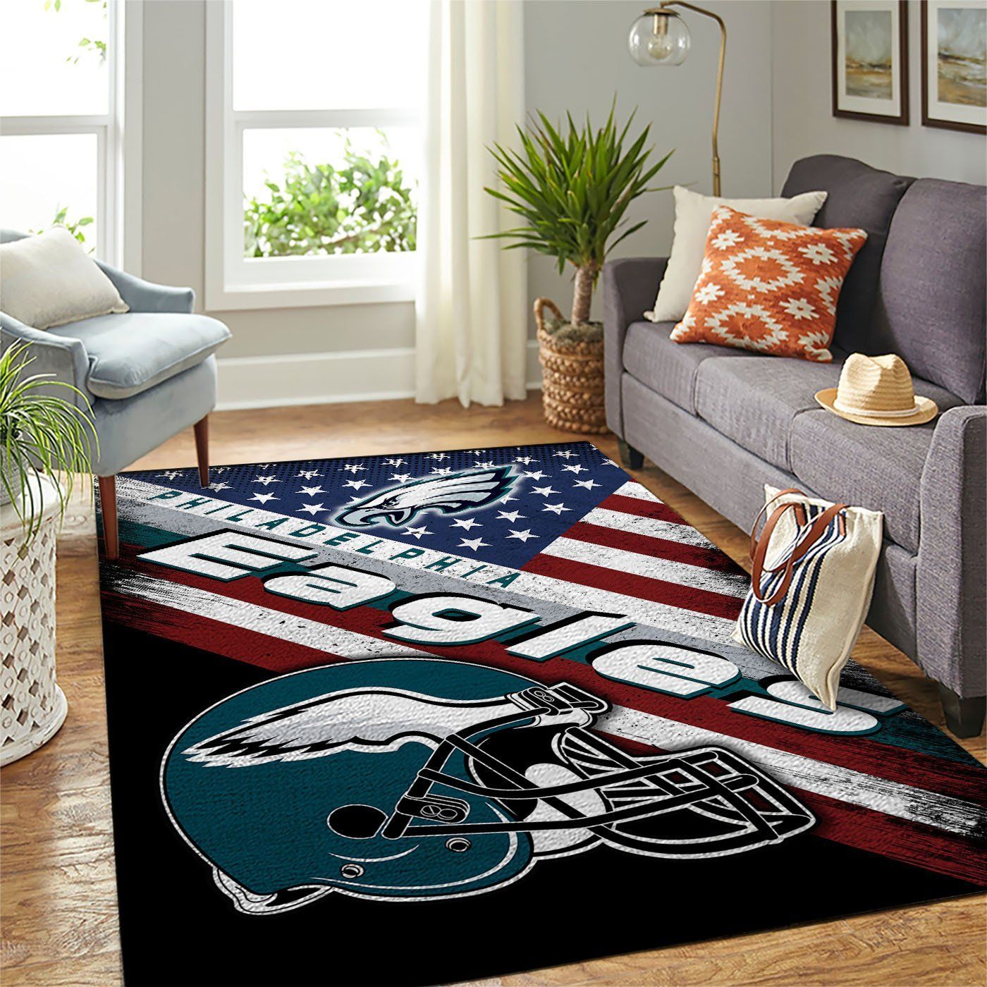 Philadelphia Eagles Nfl Team Logo American Style Nice Gift Home Decor Rectangle Area Rug - Indoor Outdoor Rugs