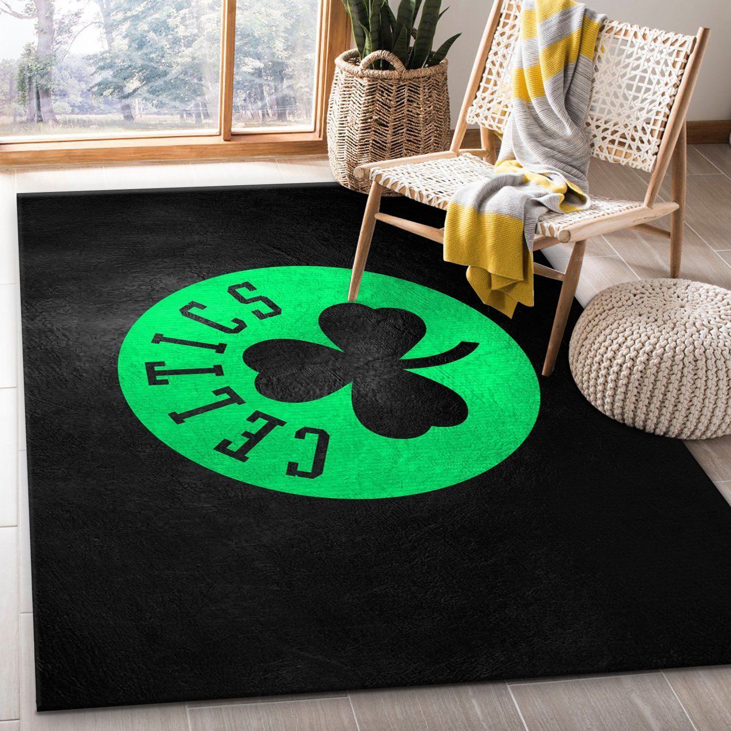 Boston Celtics Area Rug For Christmas, Bedroom, US Gift Decor - Indoor Outdoor Rugs