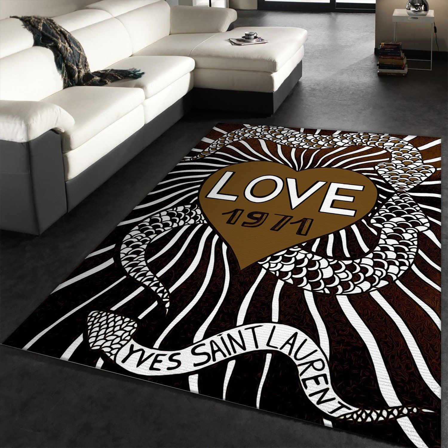 Ysl Vintage Love Poster Rug Fashion Brand Rug Home Decor Floor Decor - Indoor Outdoor Rugs