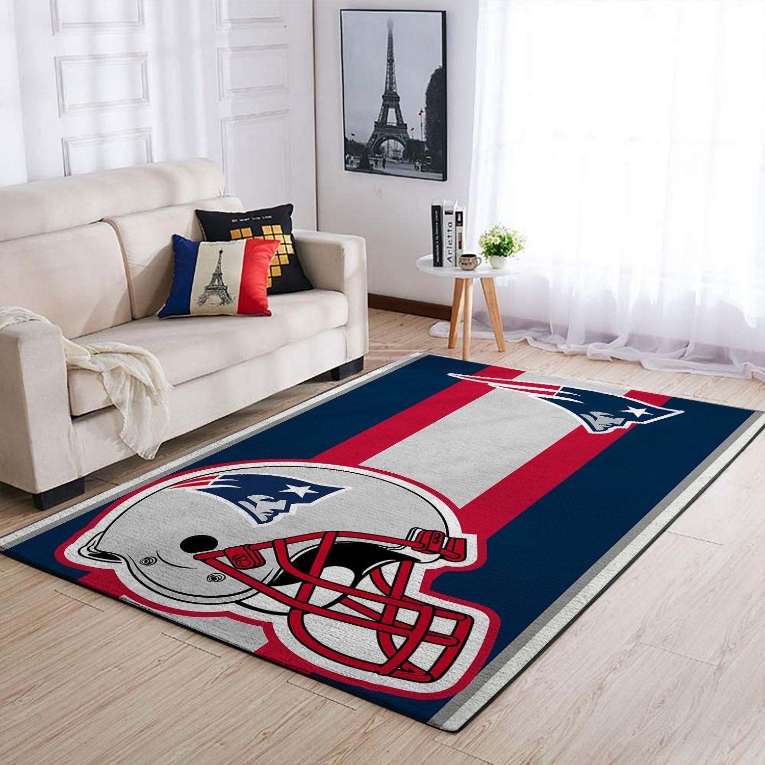 New England Patriots Nfl Team Logo Helmet Nice Gift Home Decor Rectangle Area Rug - Indoor Outdoor Rugs