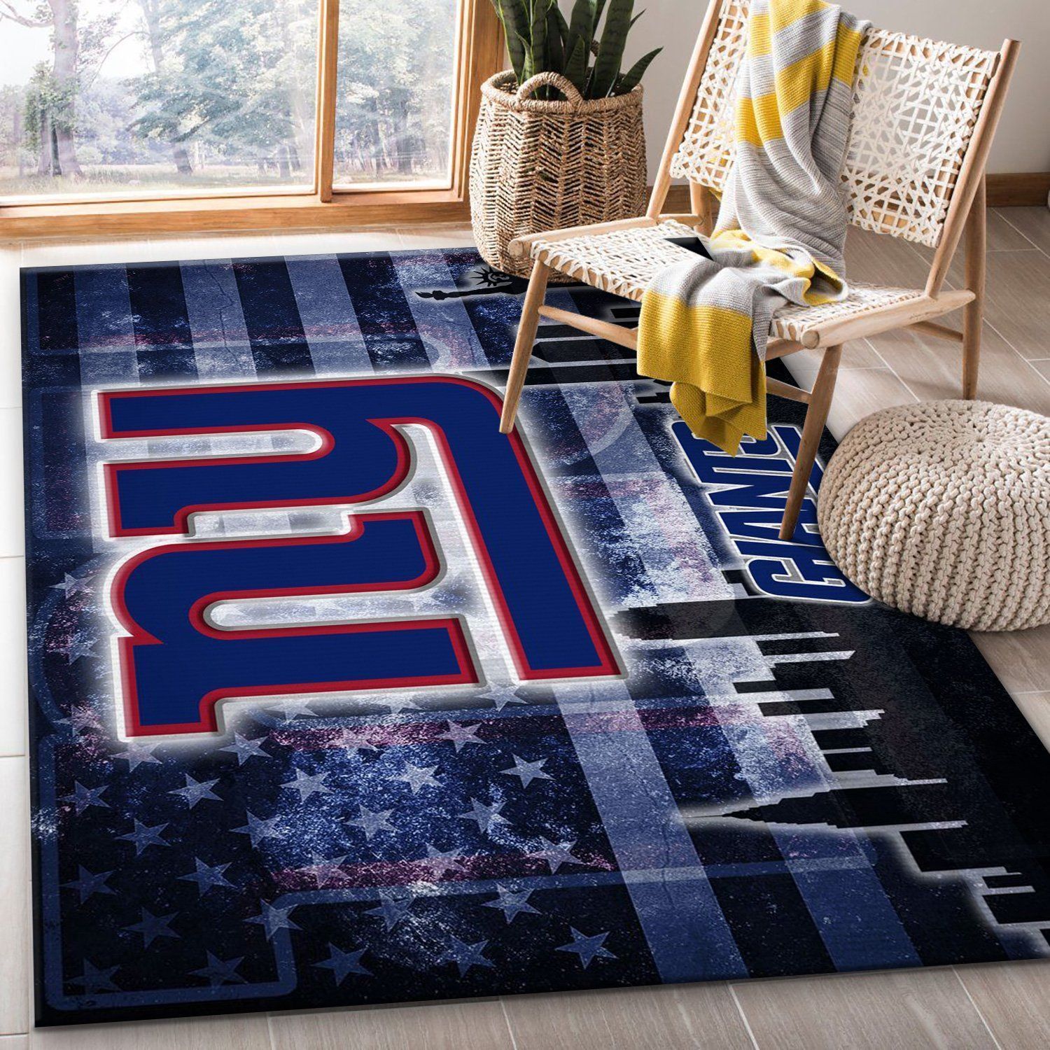 New York Giants NFL Rug Bedroom Rug Christmas Gift US Decor - Indoor Outdoor Rugs