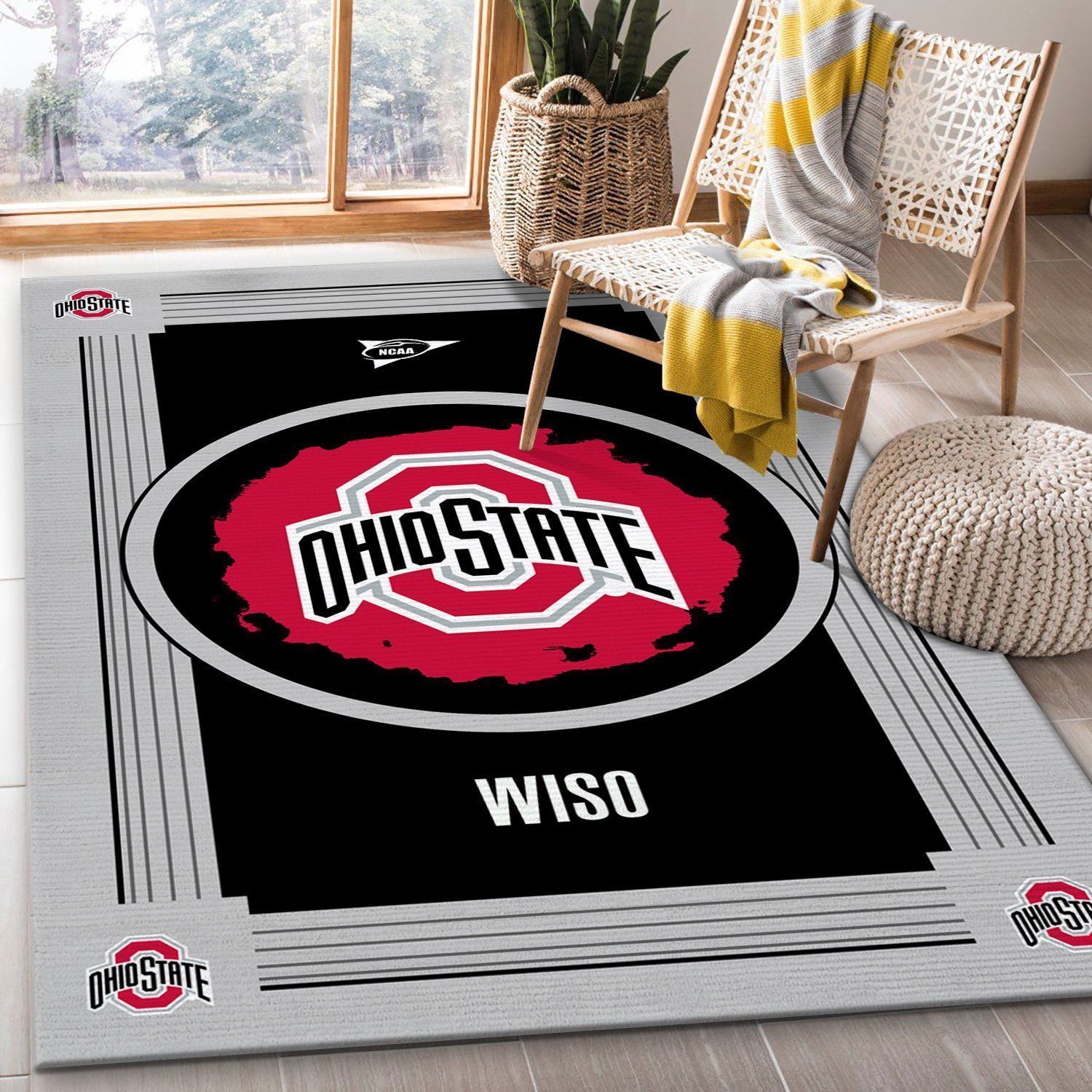 Ohio State Buckeyes Rug Bedroom Rug Floor Decor - Indoor Outdoor Rugs