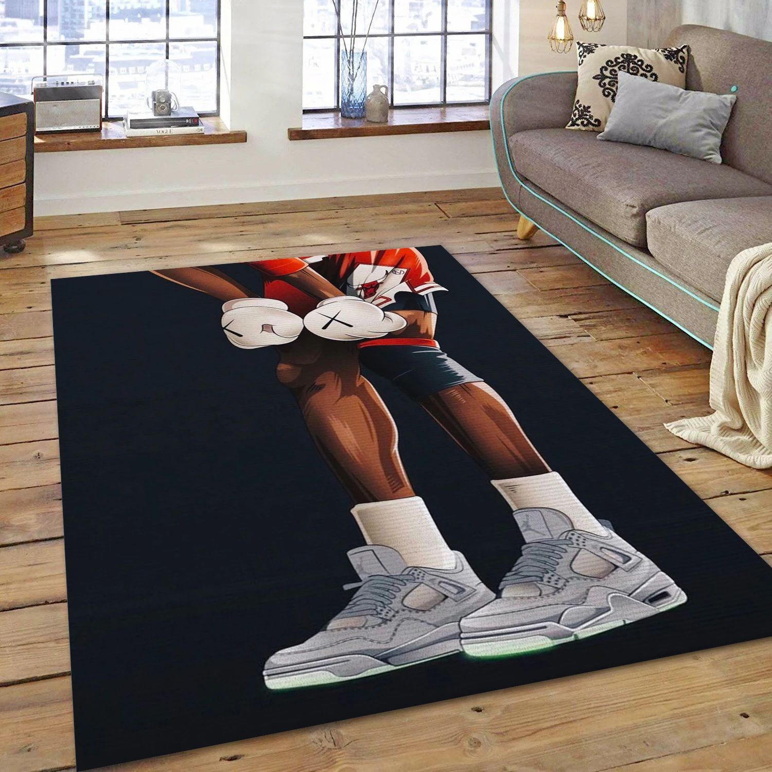 Kaws Michael Jordan Fashion Brand Rectangle Rug, Living Room Rug - US Decor - Indoor Outdoor Rugs