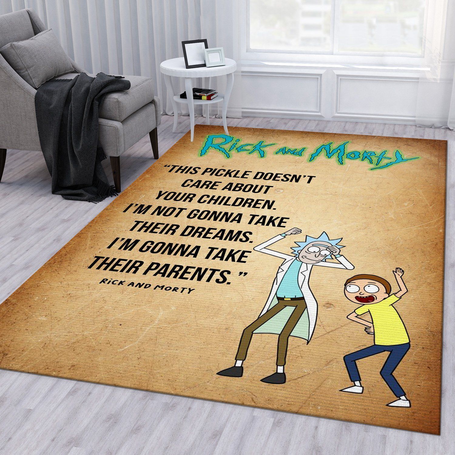 Rick And Morty Christmas Gift Rug Bedroom Rug Home Decor Floor Decor - Indoor Outdoor Rugs