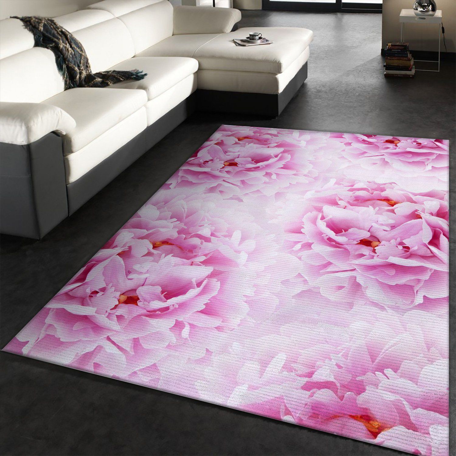 Pink Peonies Dream 2 Area Rug Carpet, Living room and bedroom Rug, Home US Decor - Indoor Outdoor Rugs