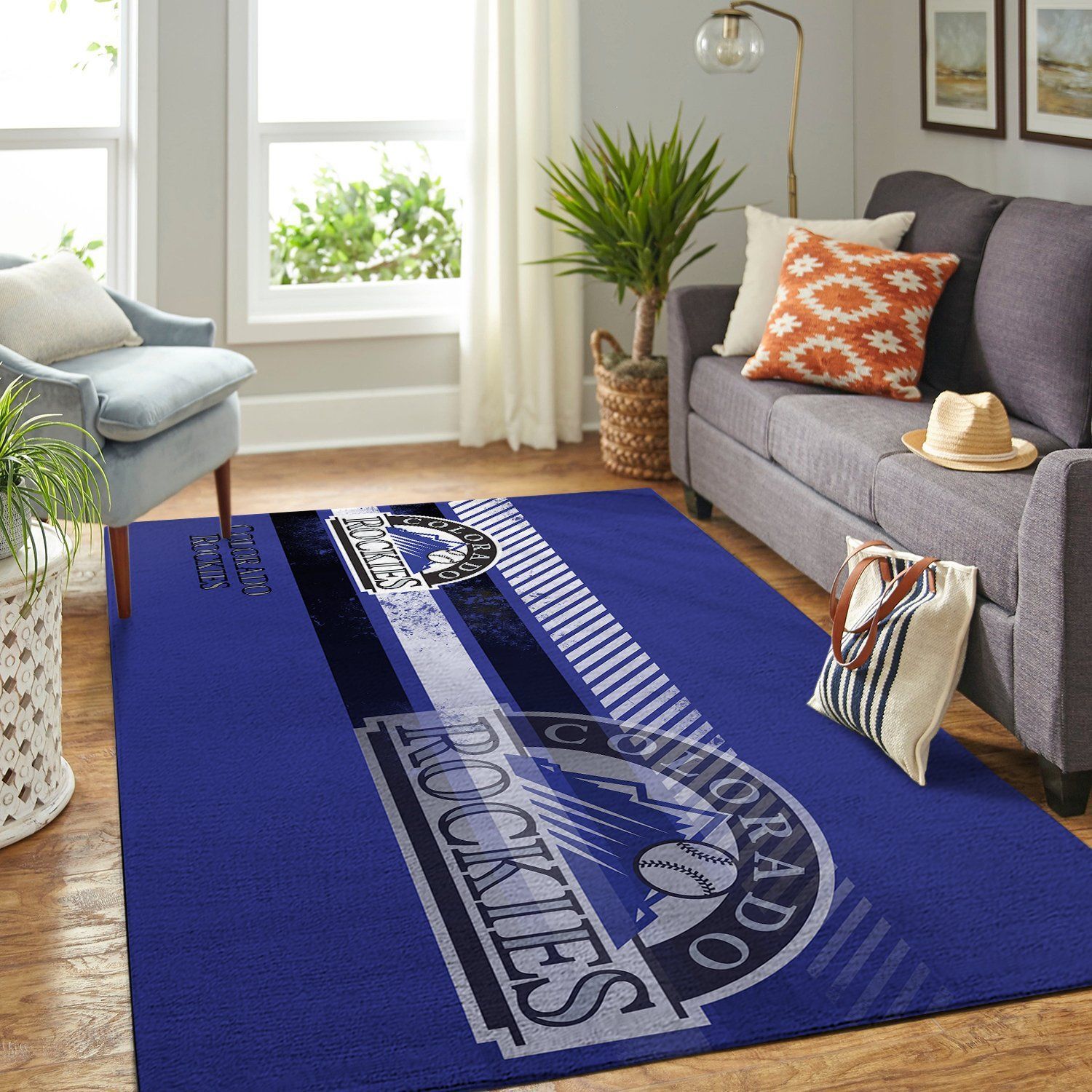 Colorado Rockies Mlb Team Logo Nice Gift Home Decor Rectangle Area Rug - Indoor Outdoor Rugs